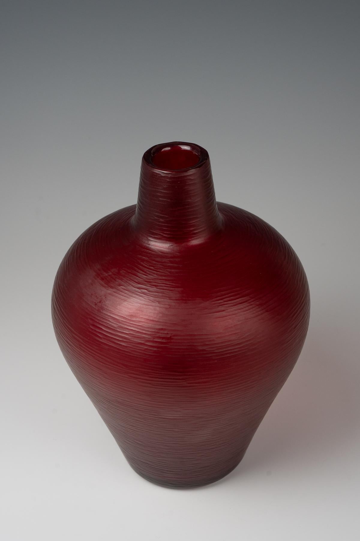 Intagliato a mano Carlo Scarpa, vaso 'Battuto', modello no. 3932 B, 1942 ca. in vendita