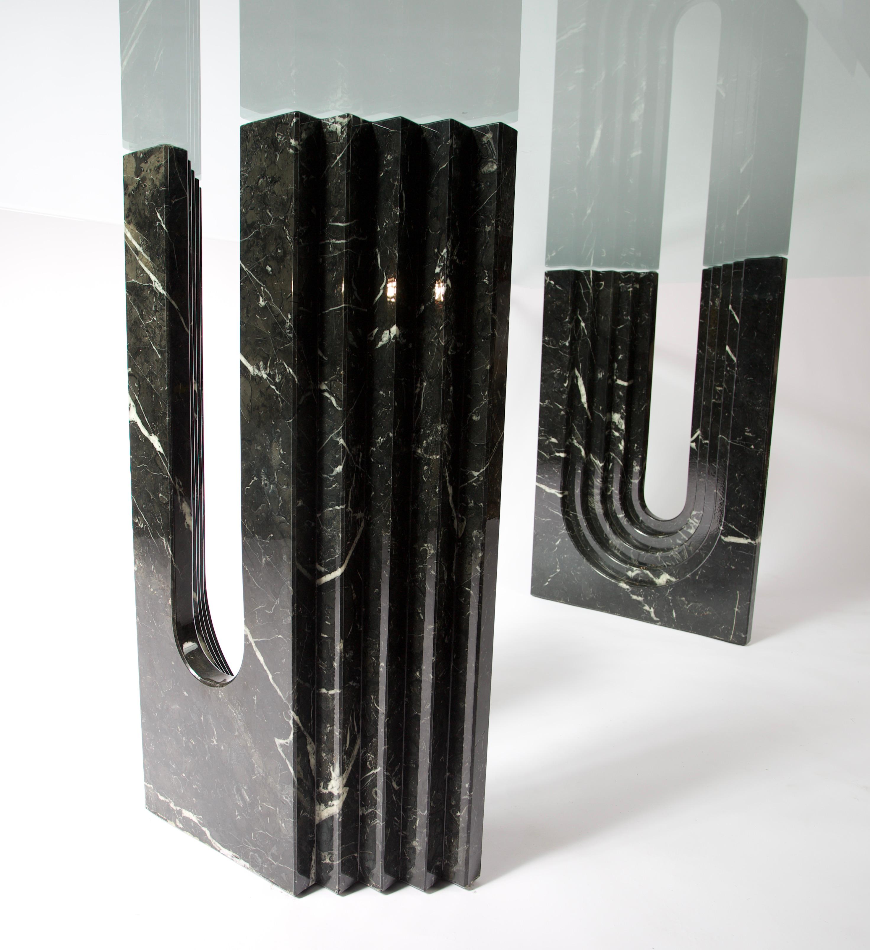 Late 20th Century Carlo Scarpa Black Marble Dining Table for Cattelan Italia For Sale
