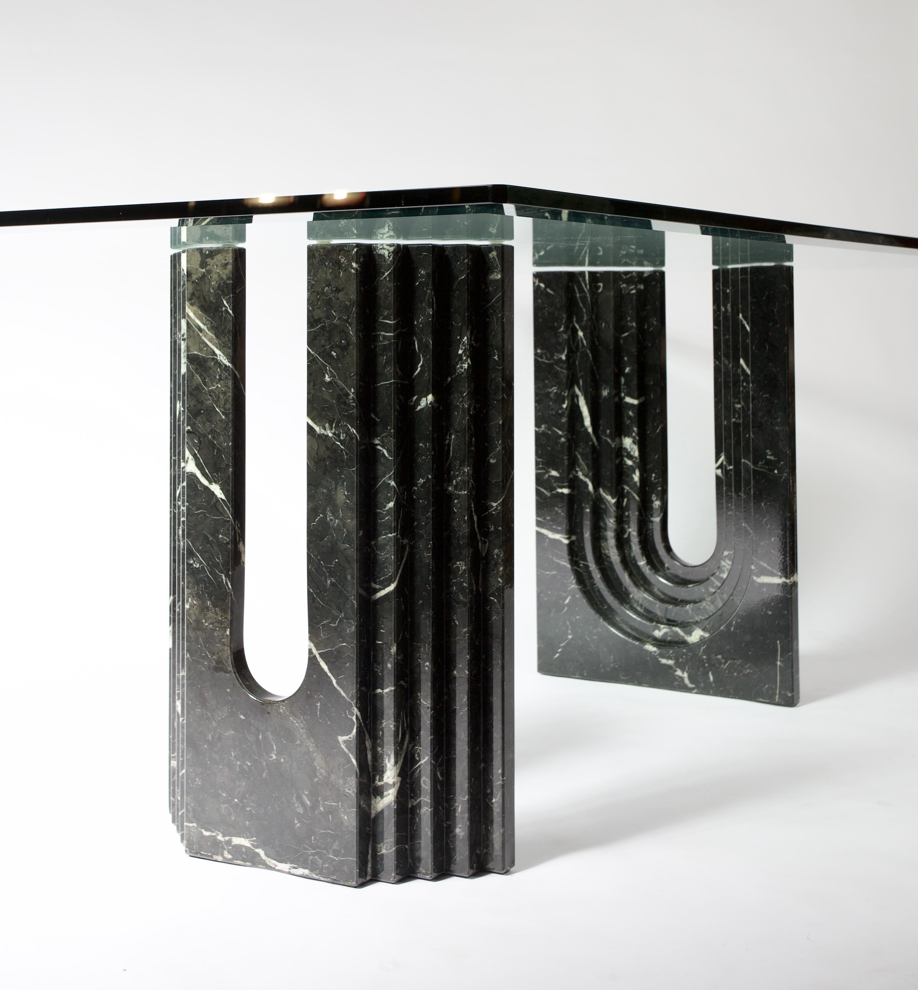 Carlo Scarpa Black Marble Dining Table for Cattelan Italia For Sale 1