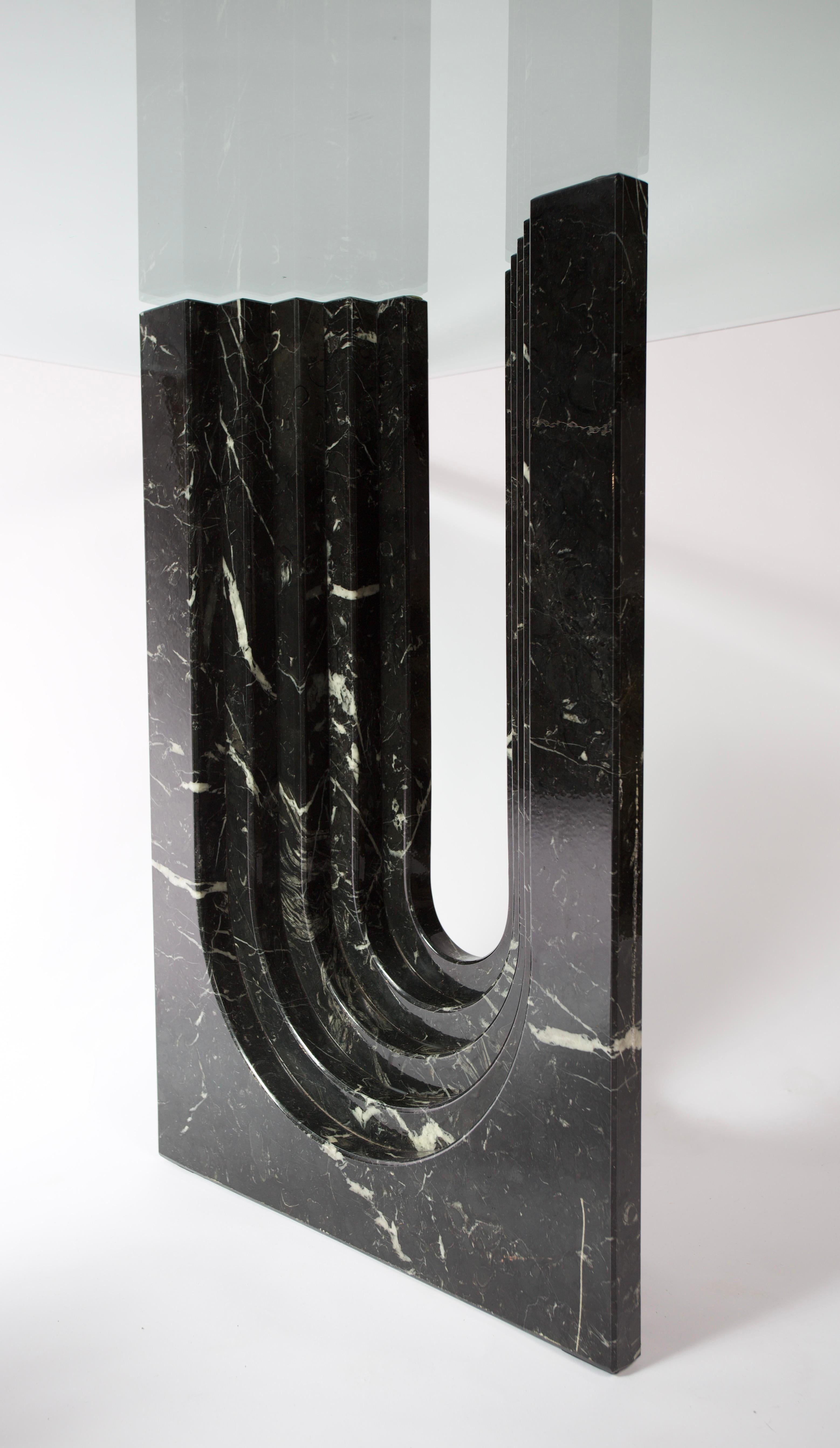 Carlo Scarpa Black Marble Dining Table for Cattelan Italia For Sale 2