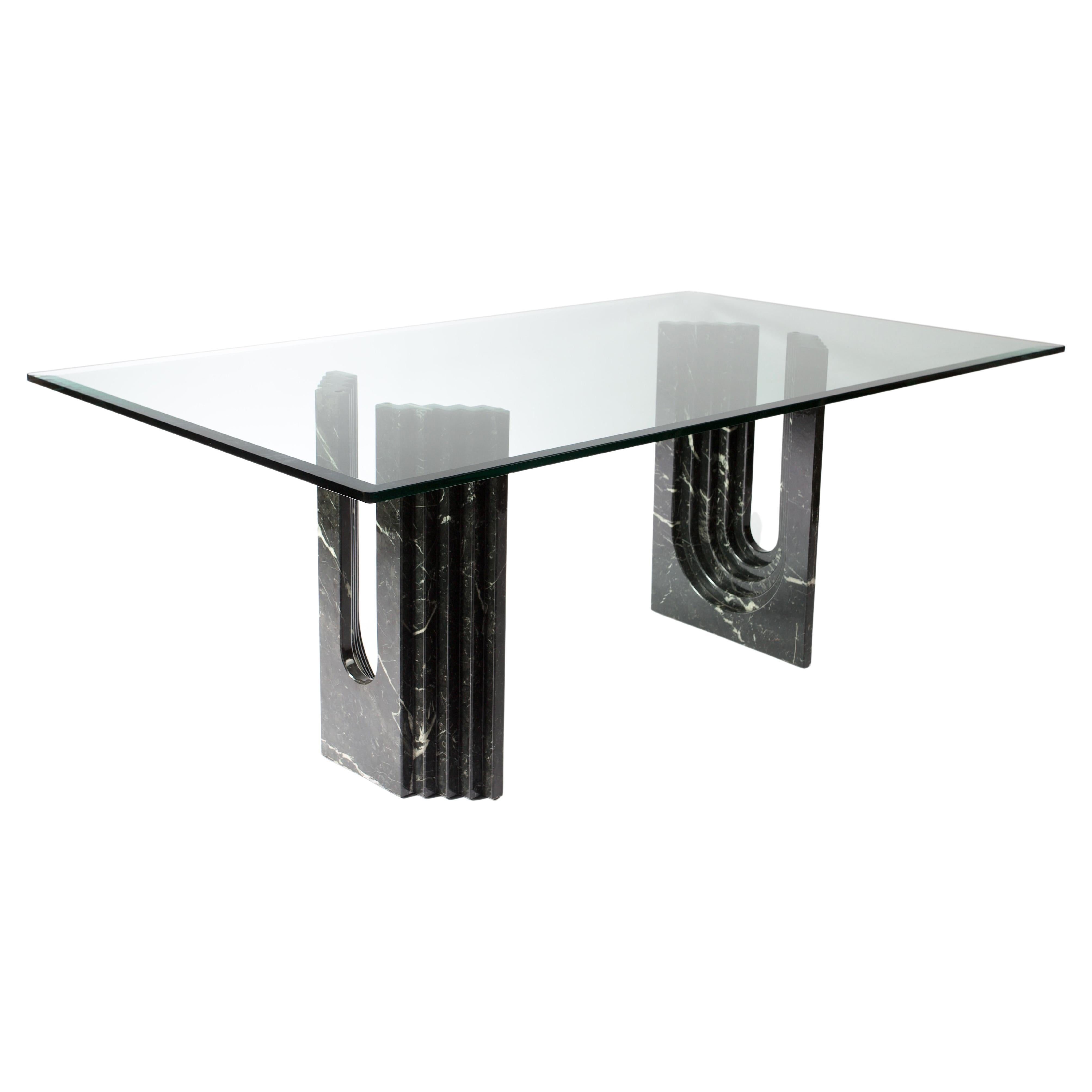 Carlo Scarpa Black Marble Dining Table for Cattelan Italia