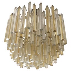 midcentury Carlo Scarpa Chandelier for Venini Trilobo Model, Italian Design,