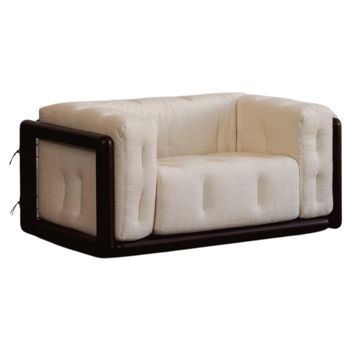 Sillón "Cornaro" de Carlo Scarpa para Gavina, lino marfil, 1973 en venta