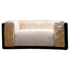 Carlo Scarpa 'Cornaro' Love Seat in Iroko Wood for Simon, Italy, 1970's