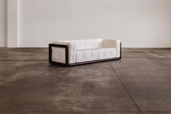 Canapé deux places "Cornaro" pour Gavina, velours ivoire, Carlo Scarpa, 1973