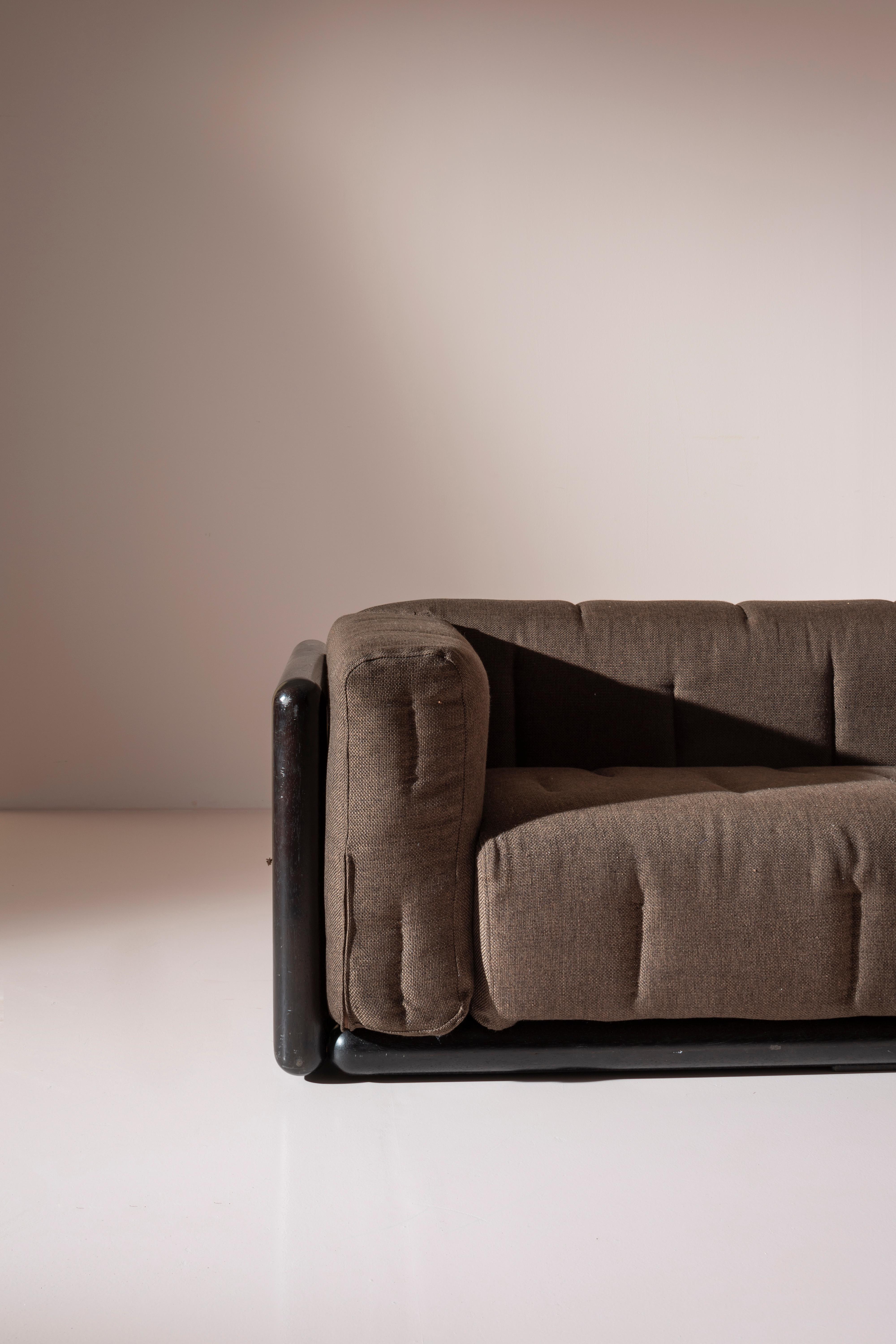 Fabric Carlo Scarpa Cornaro sofa for Simon Gavina with original fabric, Italy, 1970s