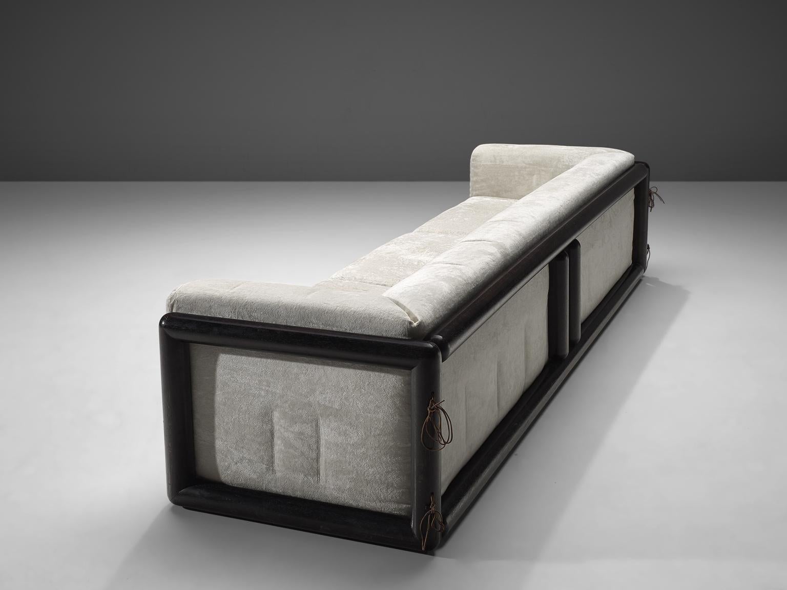 Mid-Century Modern Carlo Scarpa 'Cornaro' Sofa for Simon in White Velvet