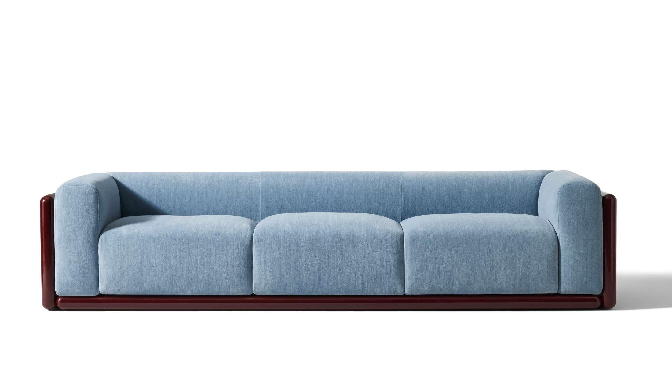 Mid-Century Modern Carlo Scarpa Cornaro Three Seater Sofa by Cassina For Sale