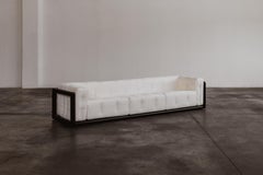 Canapé trois places "Cornaro" de Carlo Scarpa pour Gavina, velours ivoire, 1973