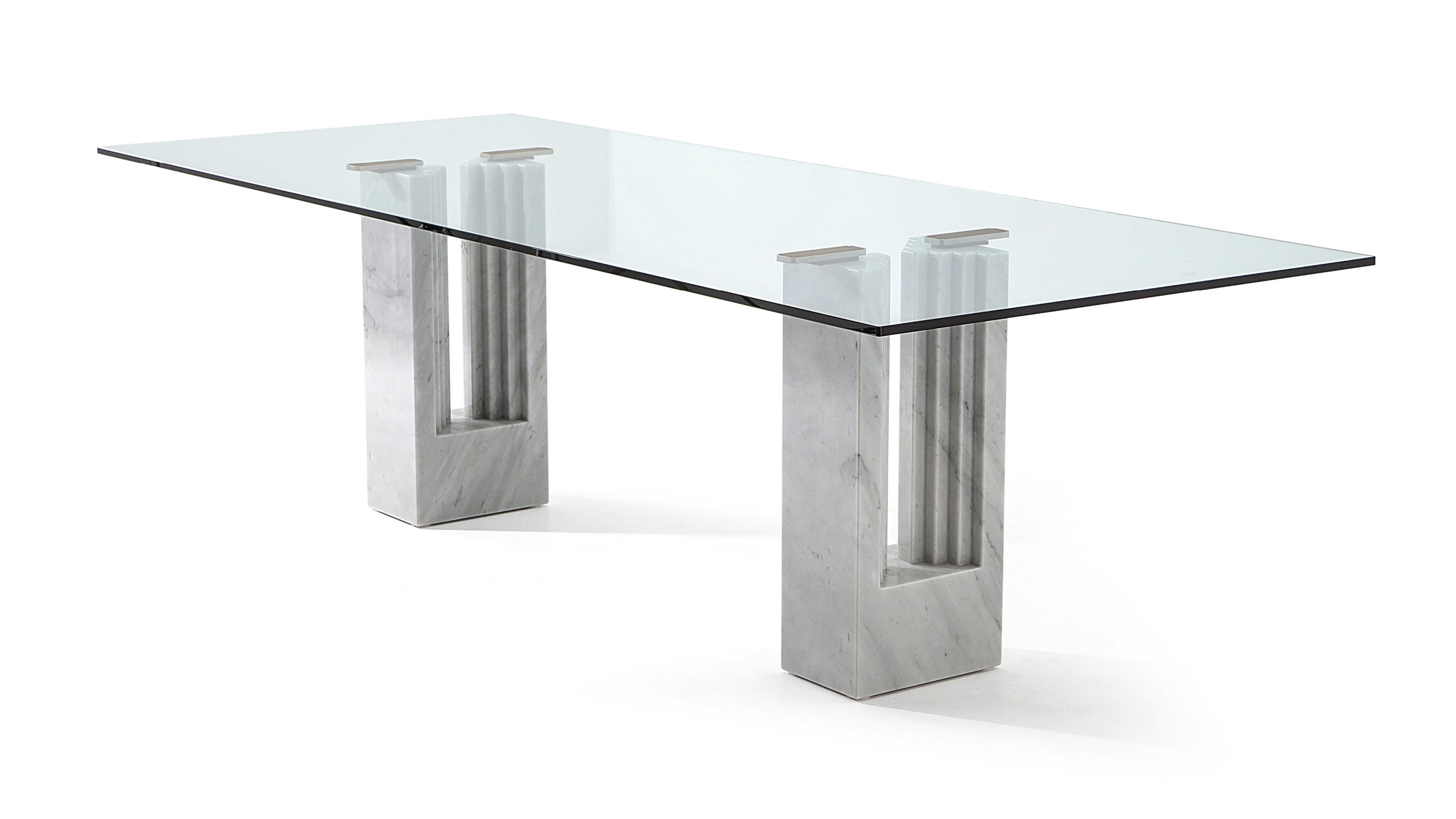 Mid-Century Modern Carlo Scarpa Delfi Dining Table in Marble and Glass for Cassina For Sale