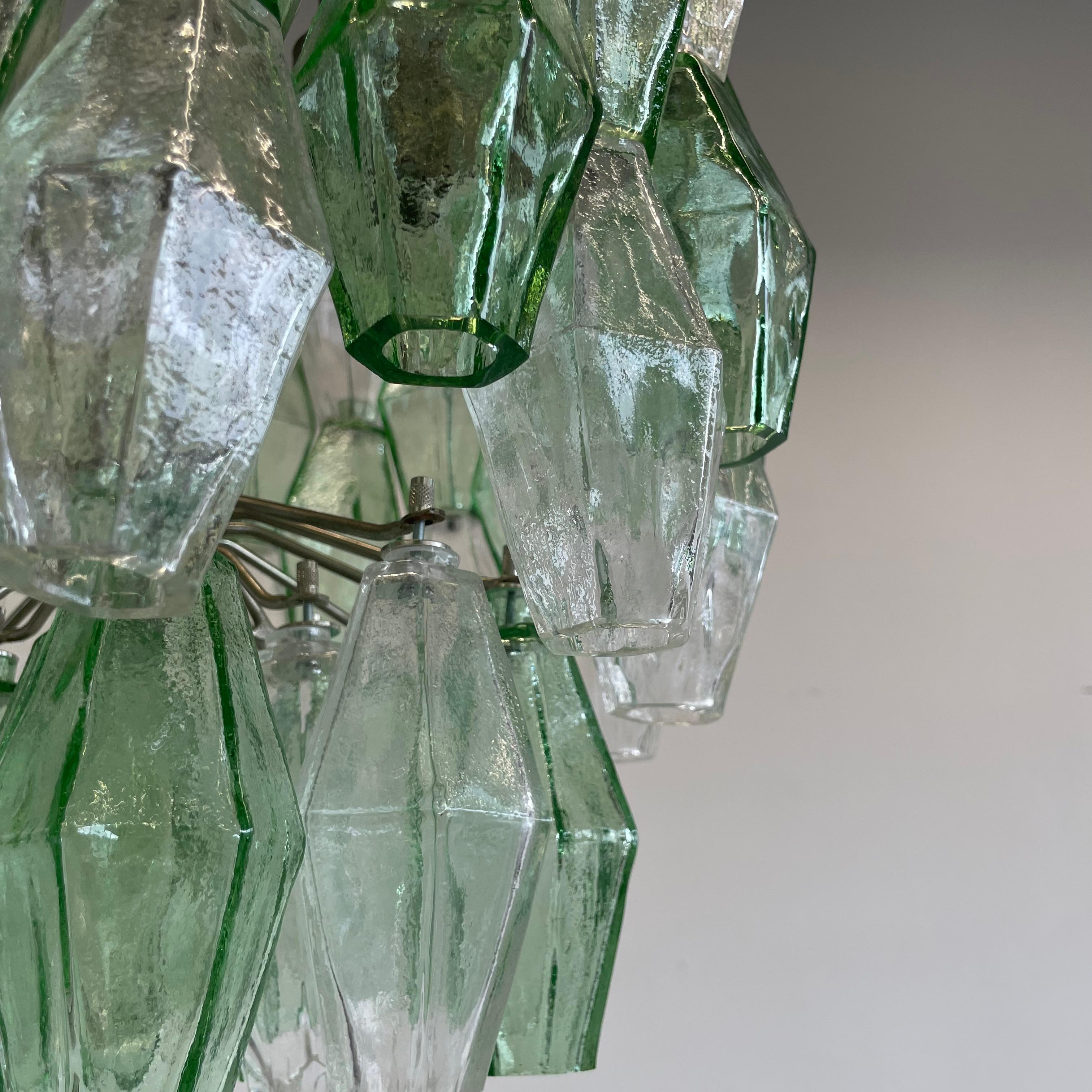 Fin du 20e siècle Lustre en polyèdre conçu par Carlo SCARPA par VENINI, 1970 en vente