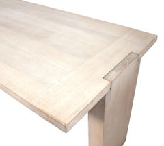 Carlo Scarpa Esstisch oder Konsolentisch Italienisch Mid Century Modern Gekalkte Eiche 98 "L