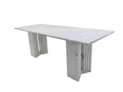 Carlo Scarpa Dining Table in Carrara Marble, Italy, 1970s