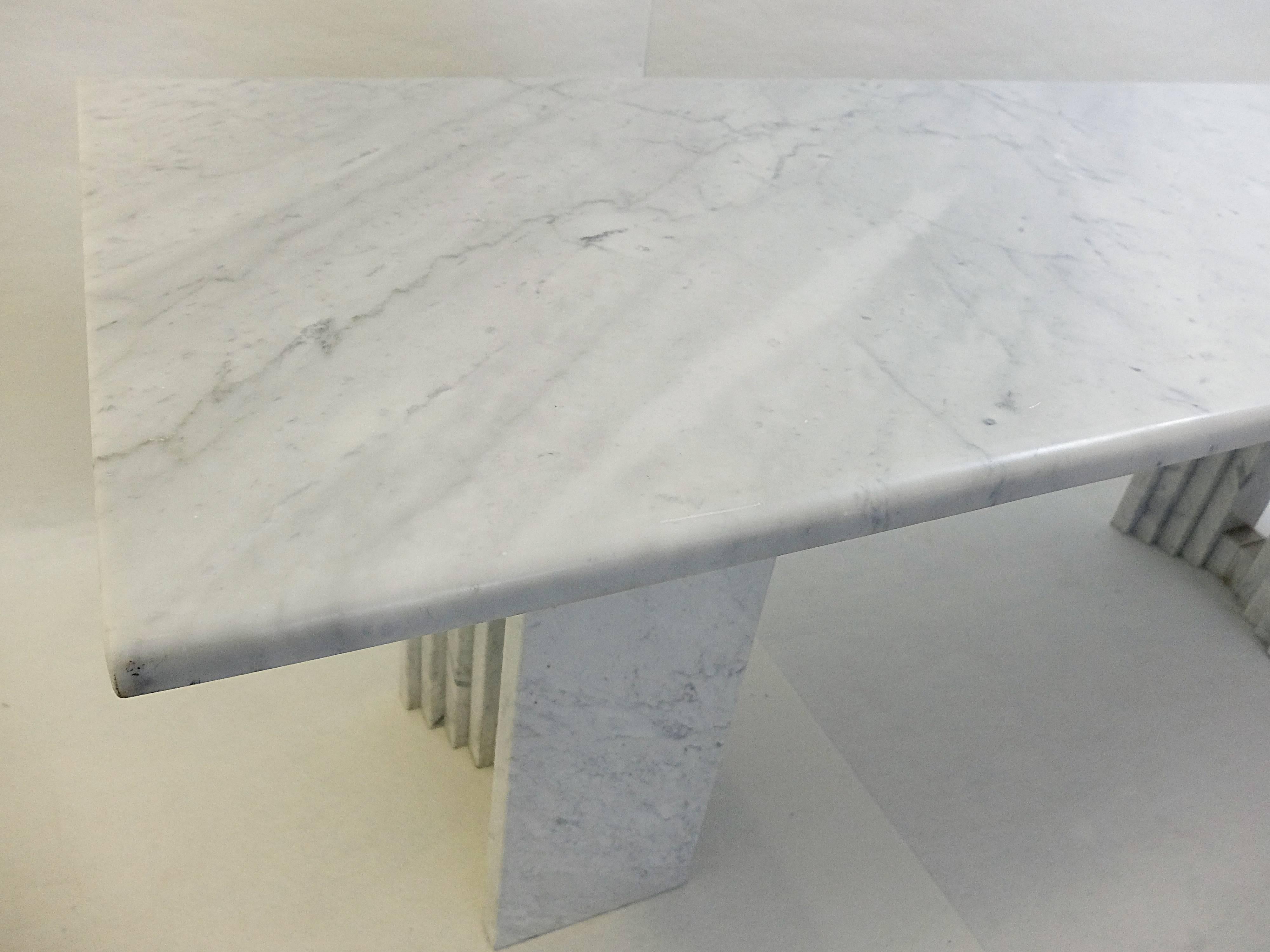 Mid-Century Modern Carlo Scarpa Dining Table in Carrara Marble, Italy, 1970s