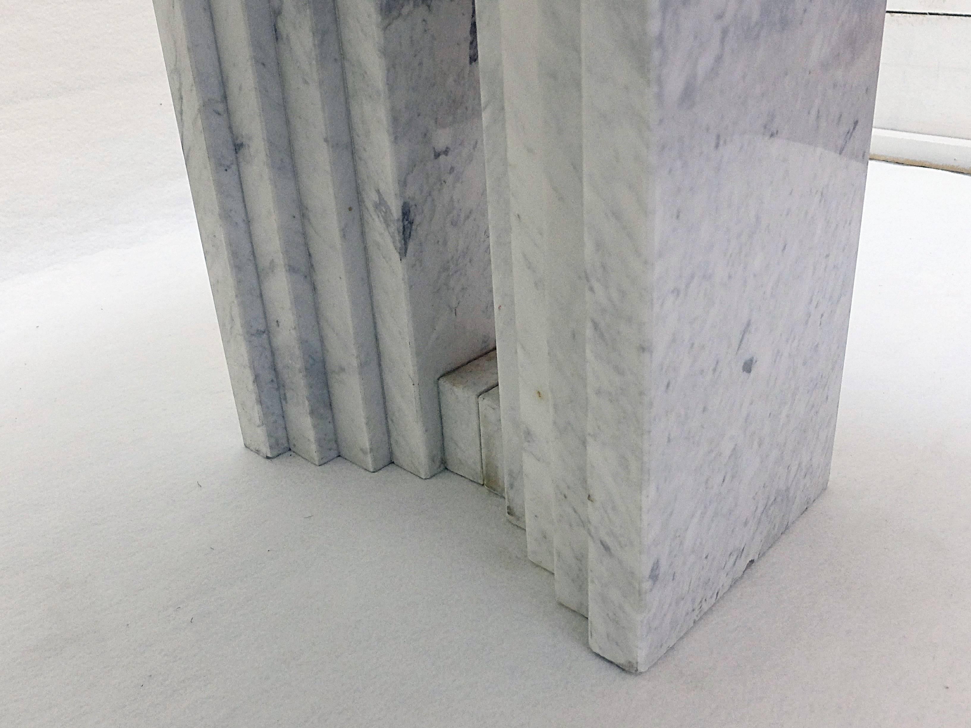 Late 20th Century Carlo Scarpa Dining Table in Carrara Marble, Italy, 1970s