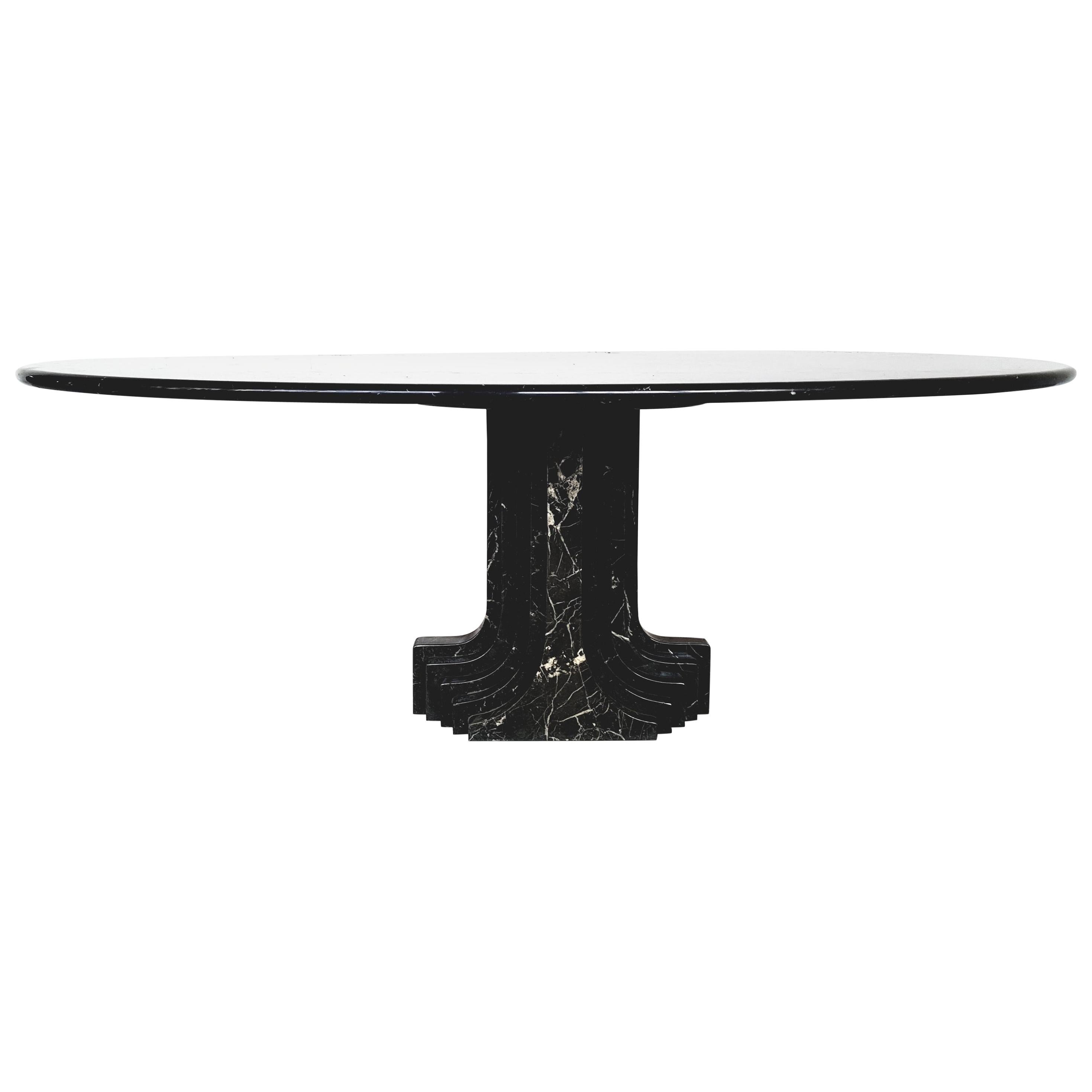 Carlo Scarpa Dining Table in Nero Marquina Marble