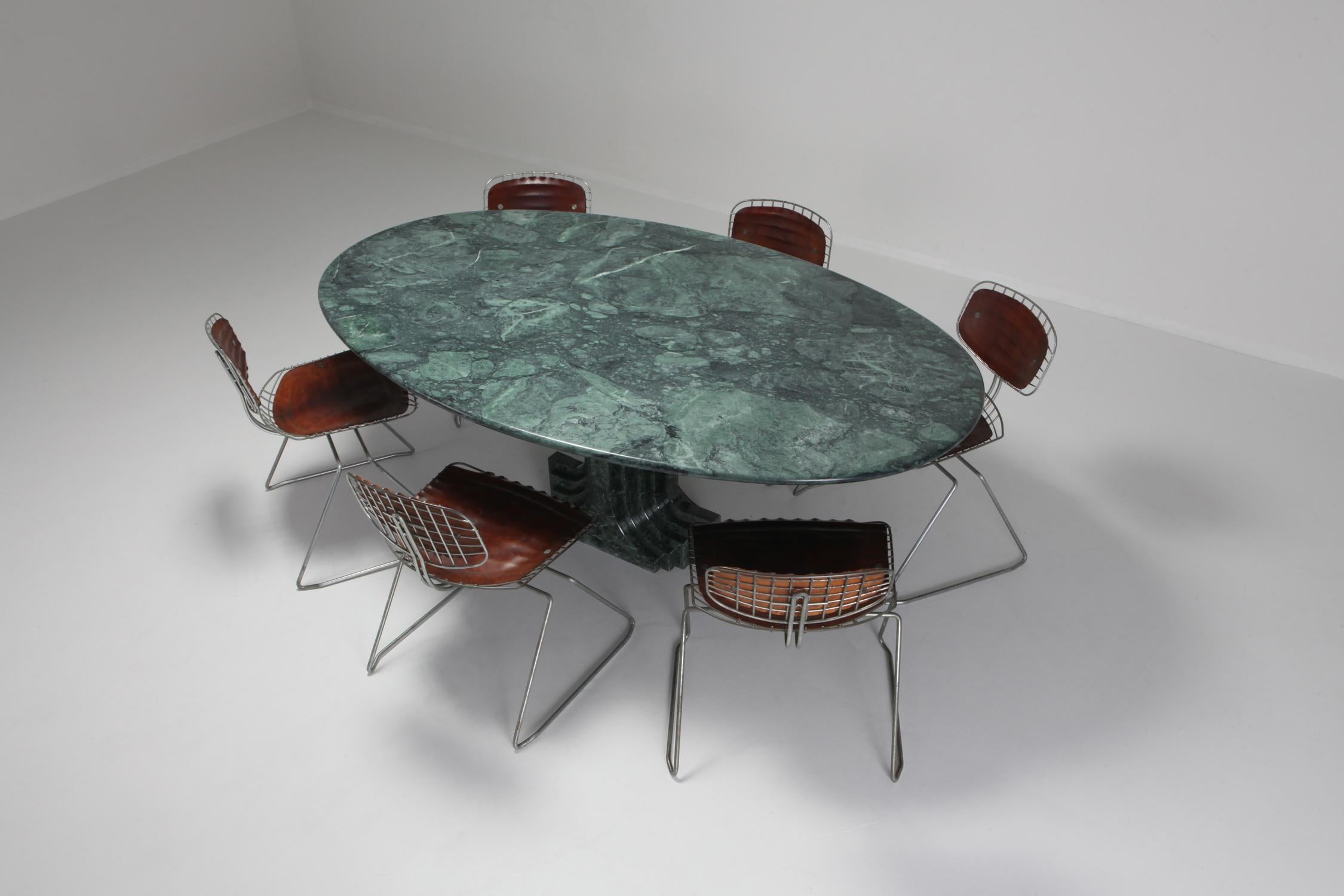 Carlo Scarpa Dining Table 'Samo' in a Rare Green Marble 3