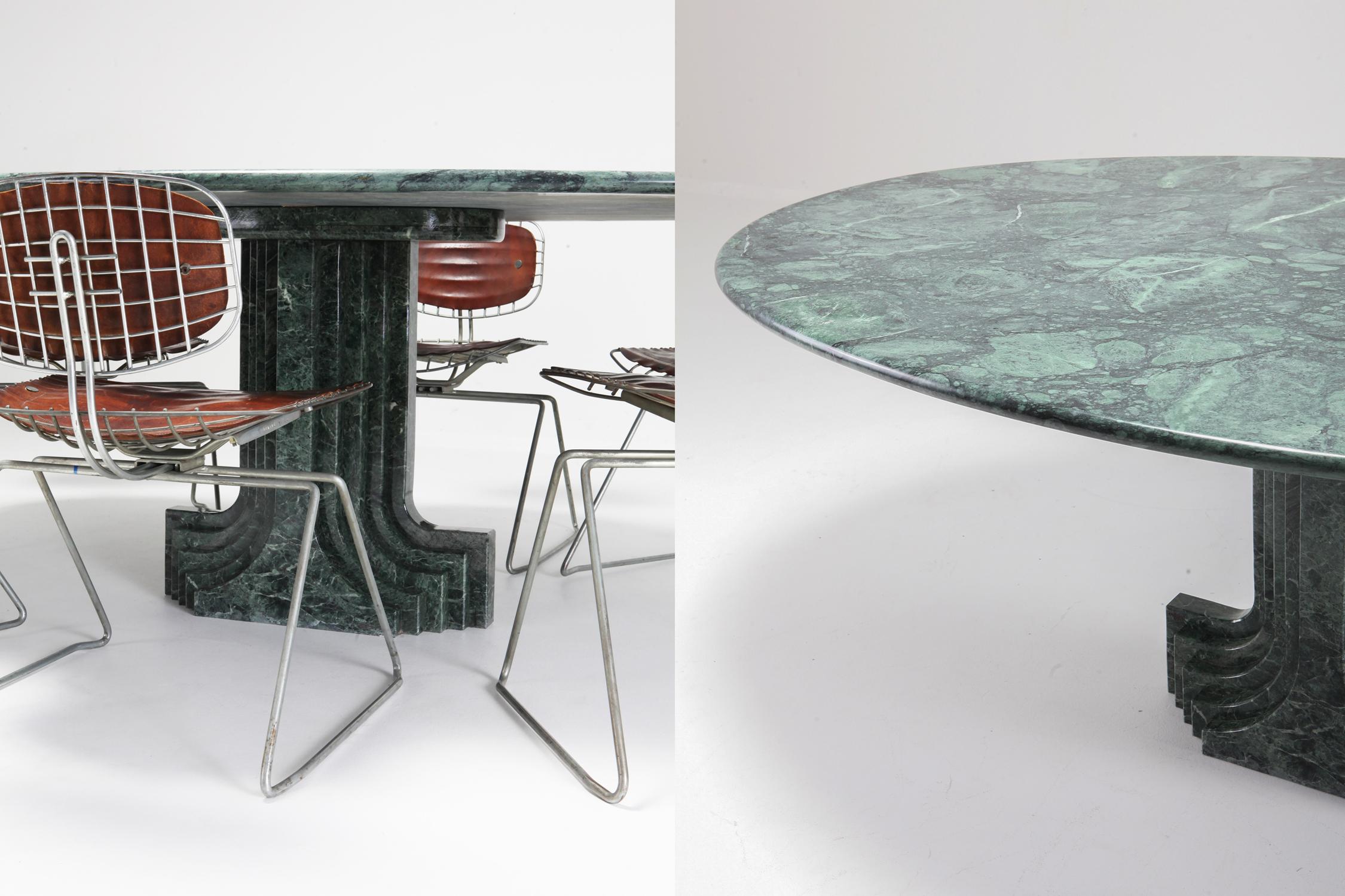 Carlo Scarpa Dining Table 'Samo' in a Rare Green Marble 4