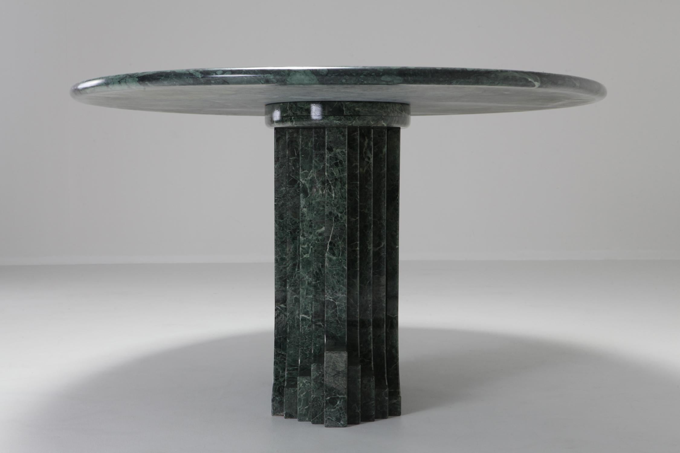 20th Century Carlo Scarpa Dining Table 'Samo' in a Rare Green Marble