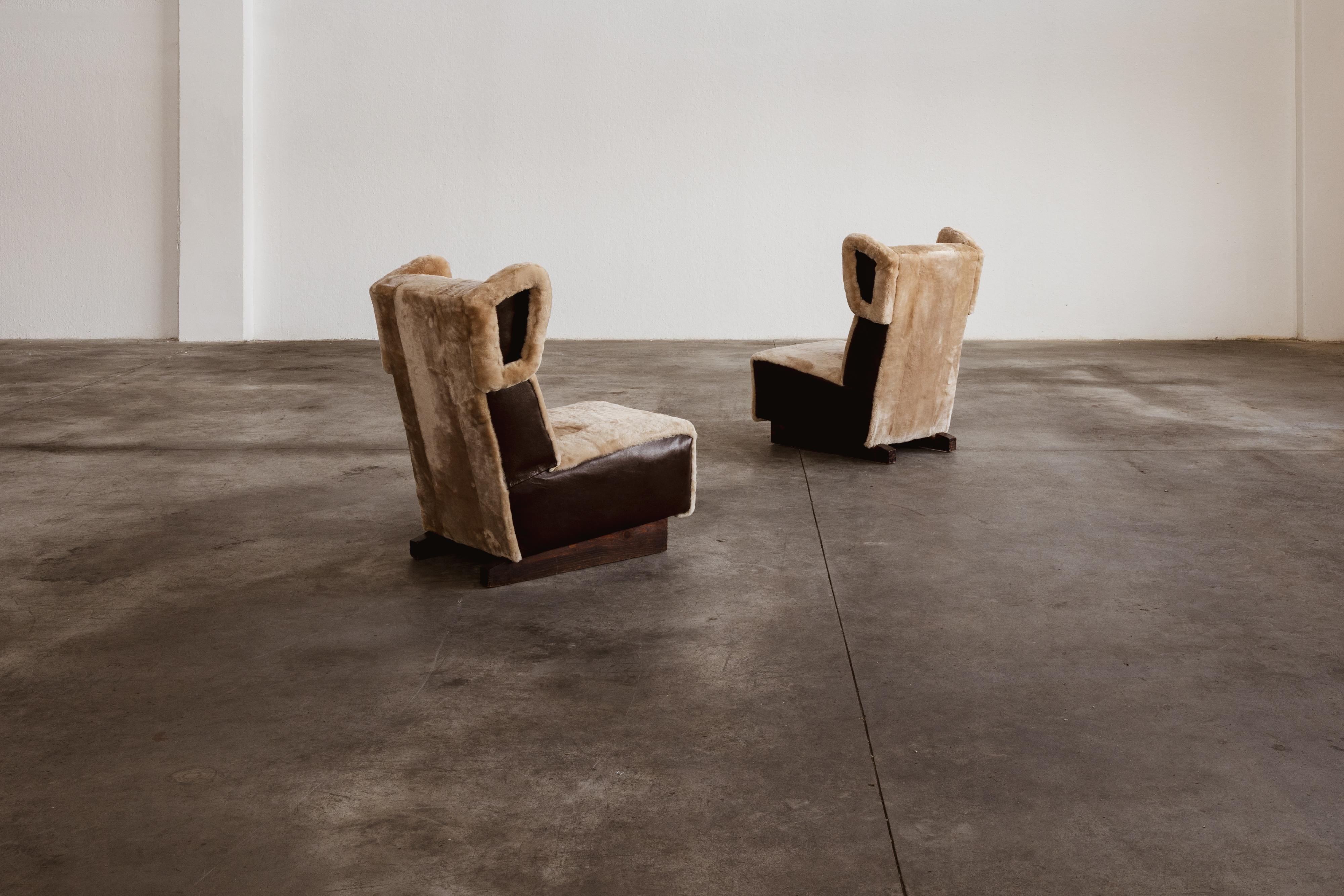 Sillones Edoardo Gellner, 1952, lote de 2 Piel en venta