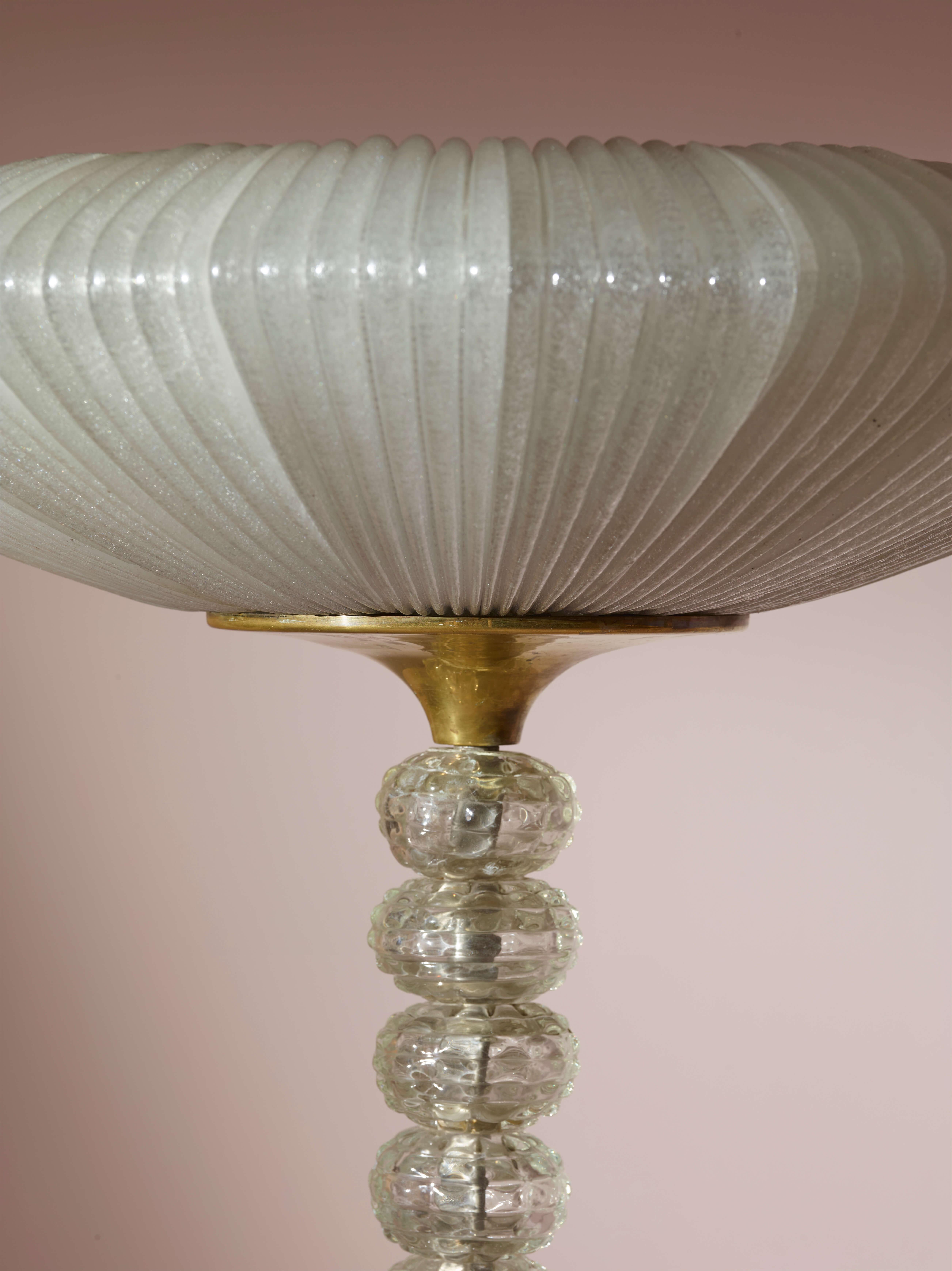 Carlo Scarpa floor lamp model 2226 produced by Venini, Italy, 1938-39 For Sale 4