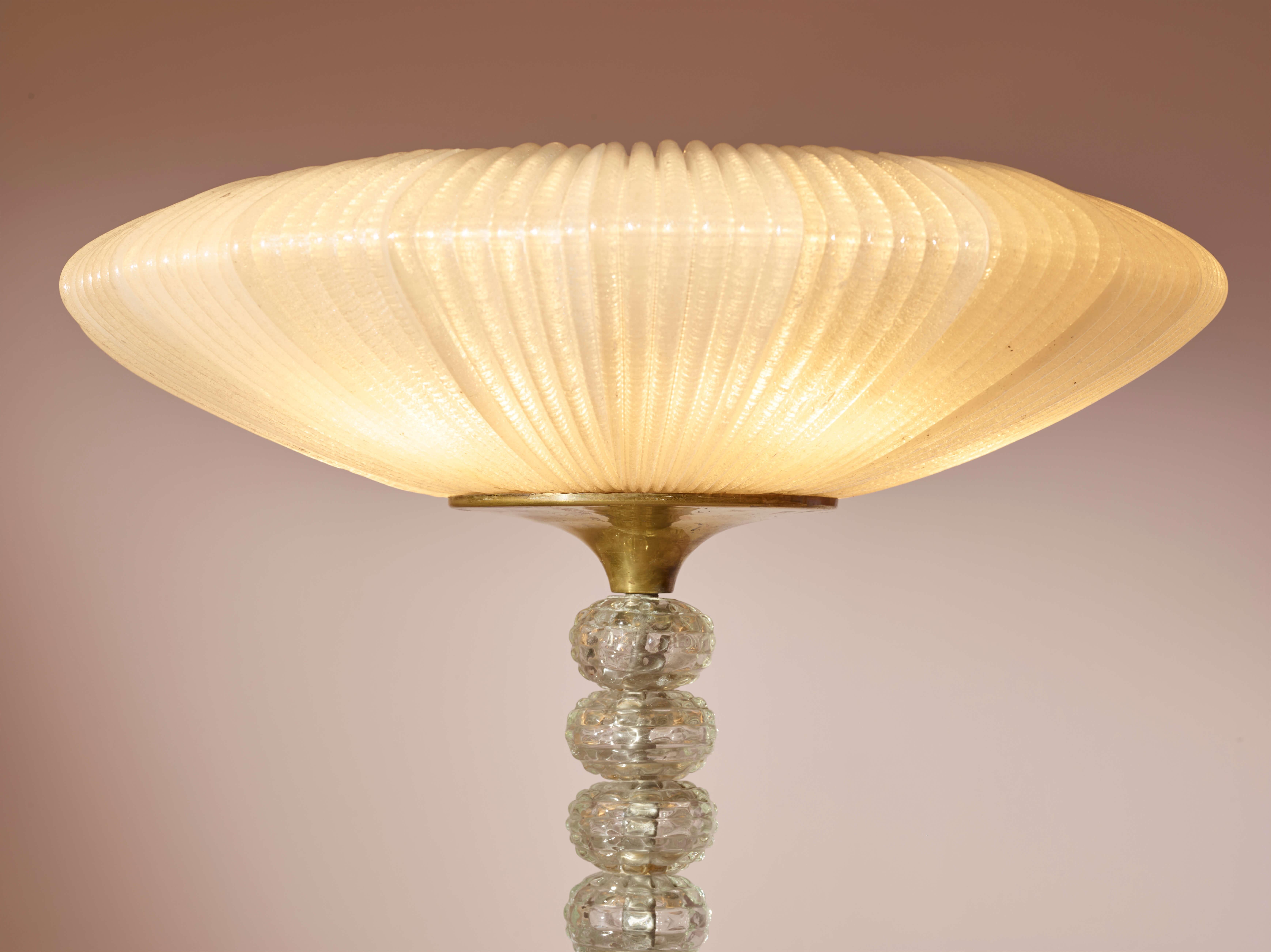 Italian Carlo Scarpa floor lamp model 2226 produced by Venini, Italy, 1938-39 For Sale