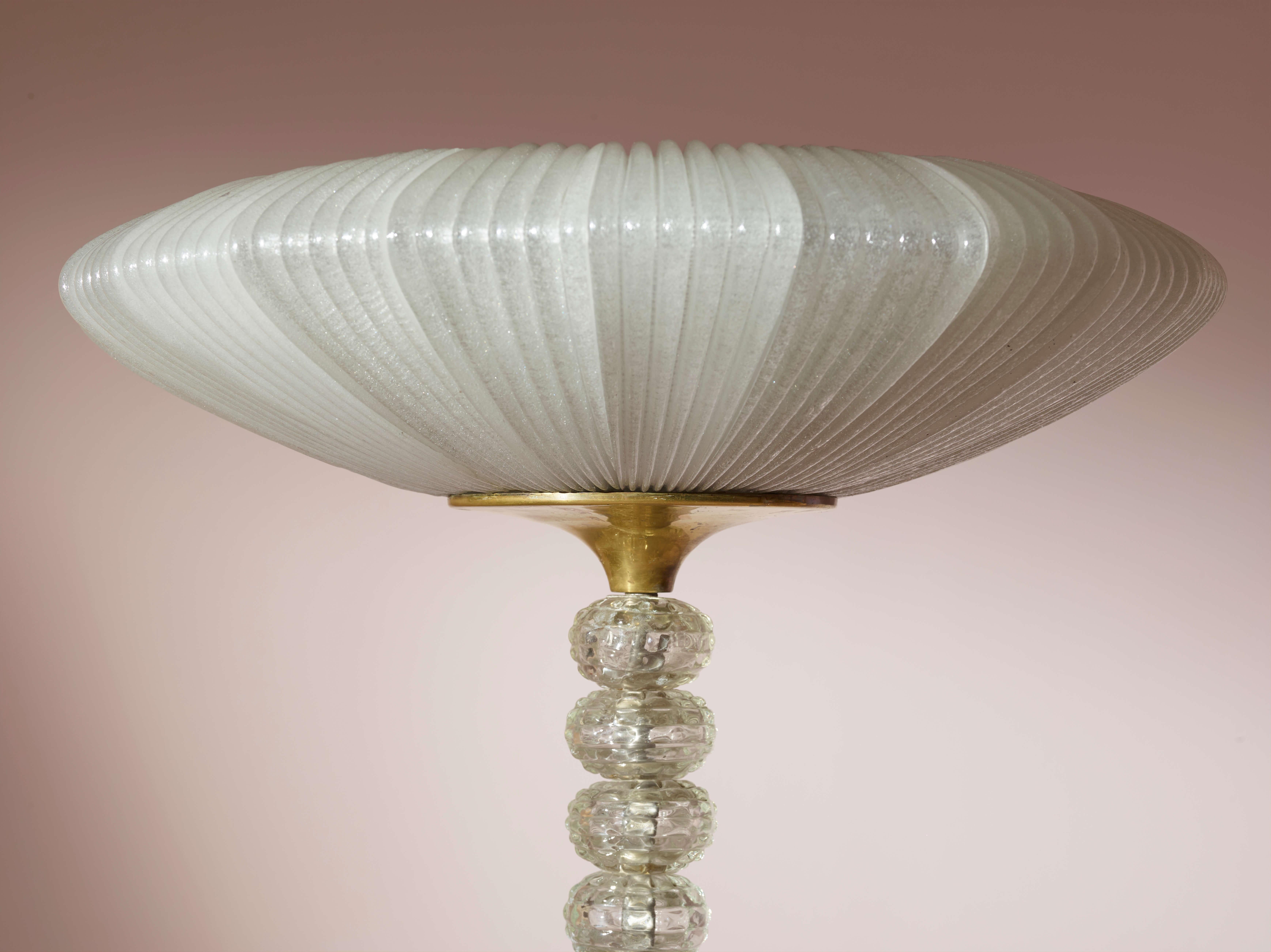 Carlo Scarpa floor lamp model 2226 produced by Venini, Italy, 1938-39 In Good Condition For Sale In Chiavari, Liguria