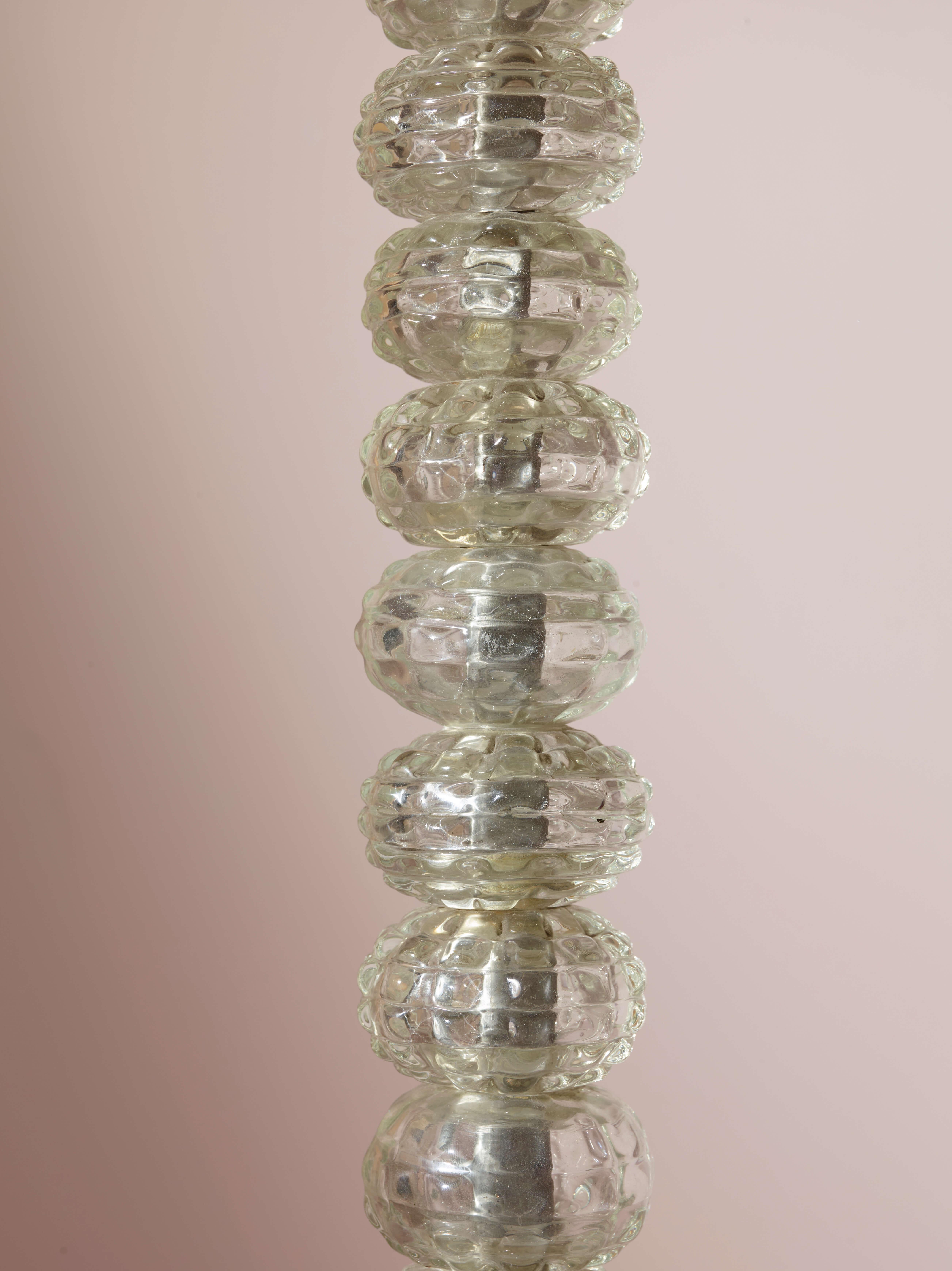 Mid-20th Century Carlo Scarpa floor lamp model 2226 produced by Venini, Italy, 1938-39 For Sale