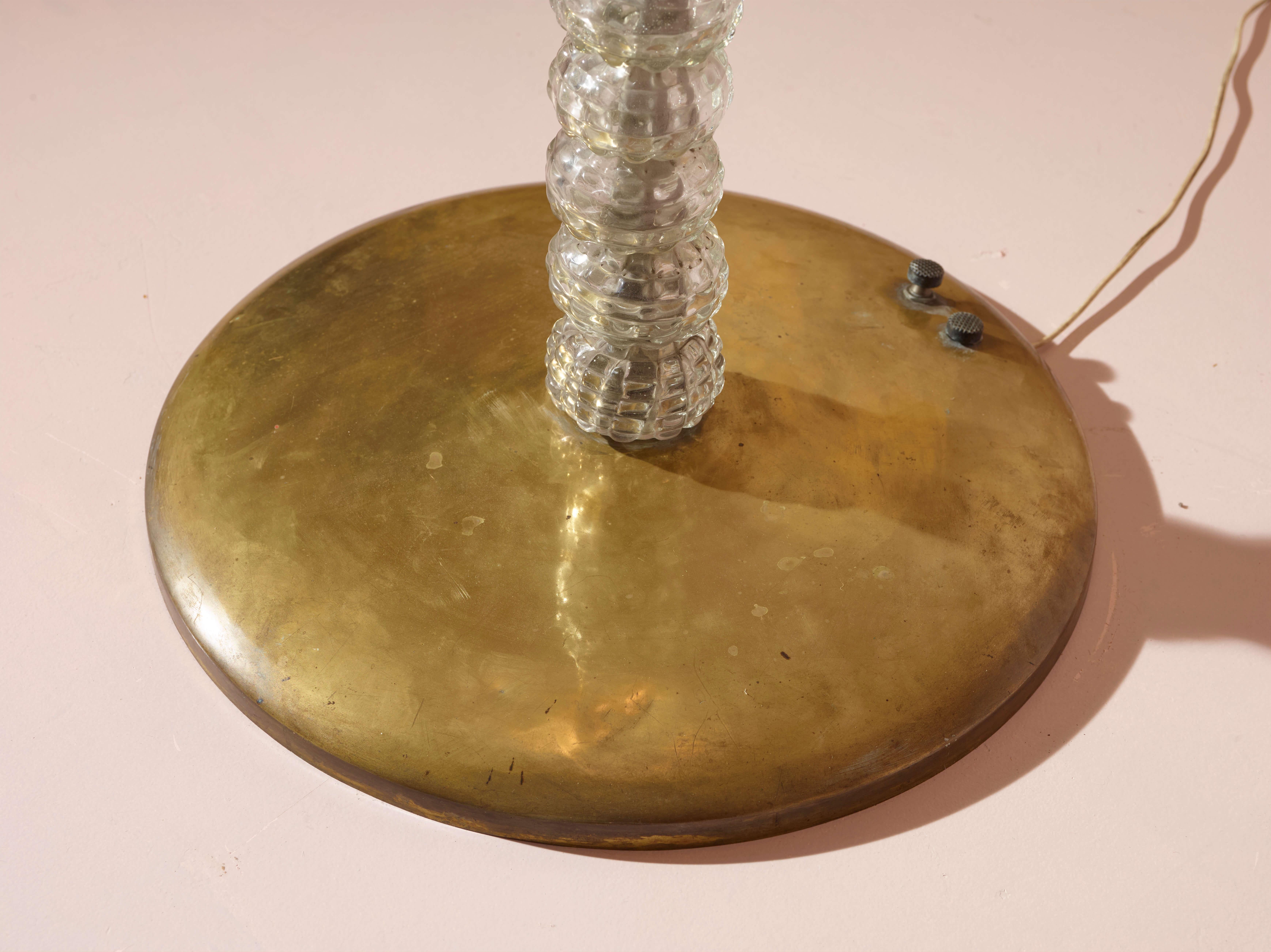 Carlo Scarpa floor lamp model 2226 produced by Venini, Italy, 1938-39 For Sale 2