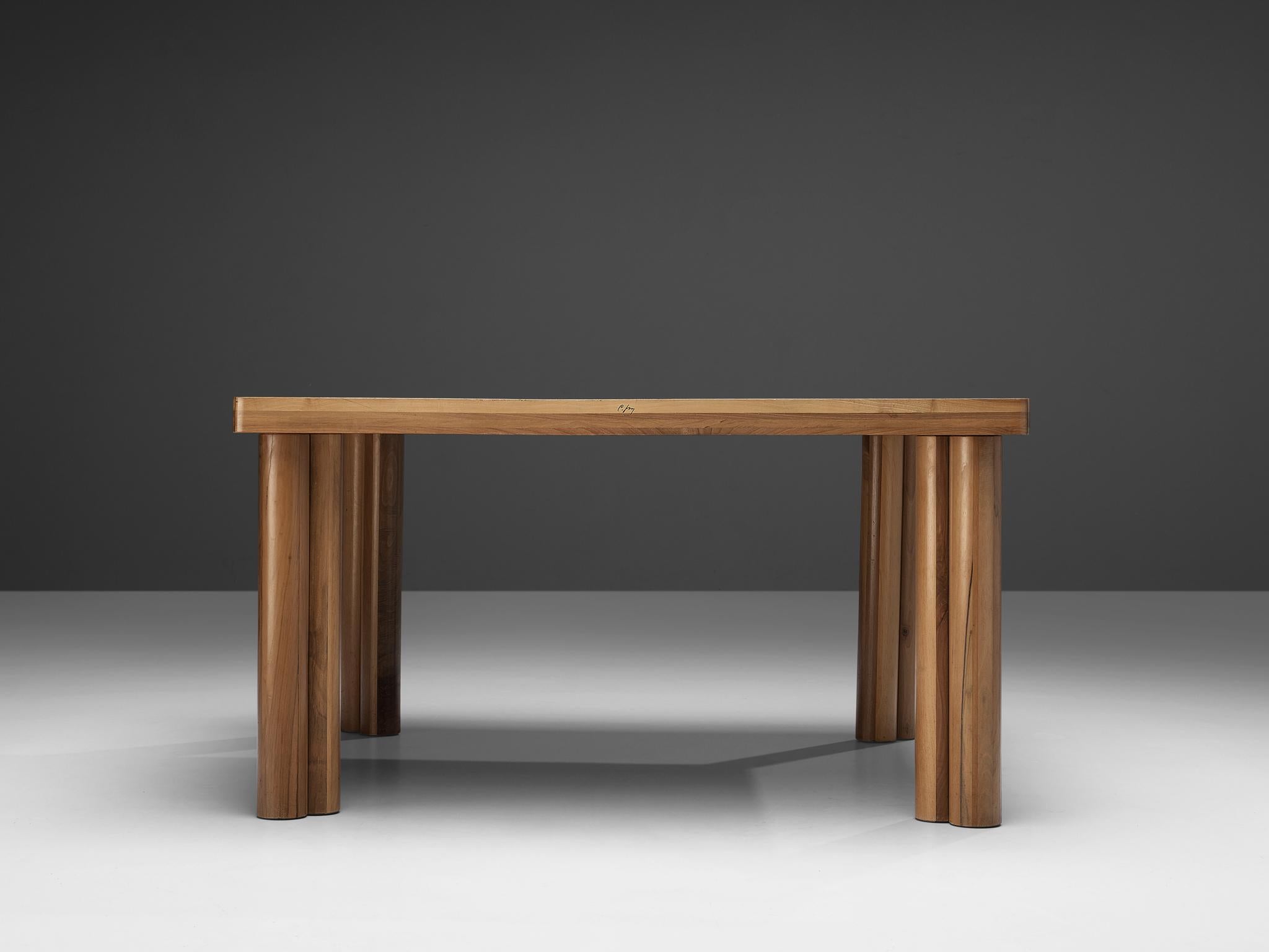 Italian Carlo Scarpa for Bernini 'Scuderia' Dining Table in Walnut