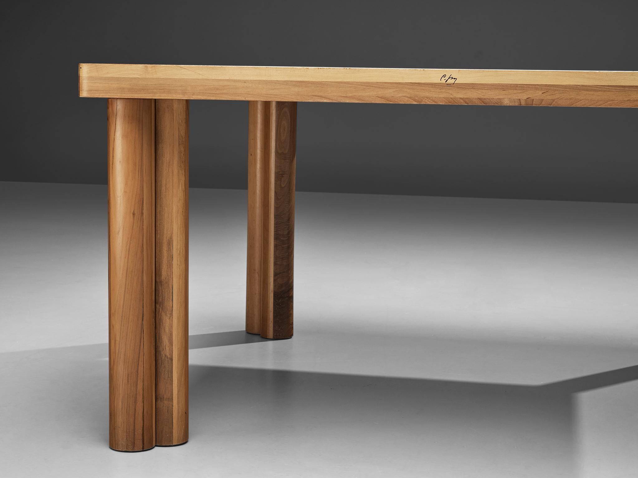 Carlo Scarpa for Bernini 'Scuderia' Dining Table in Walnut In Good Condition In Waalwijk, NL