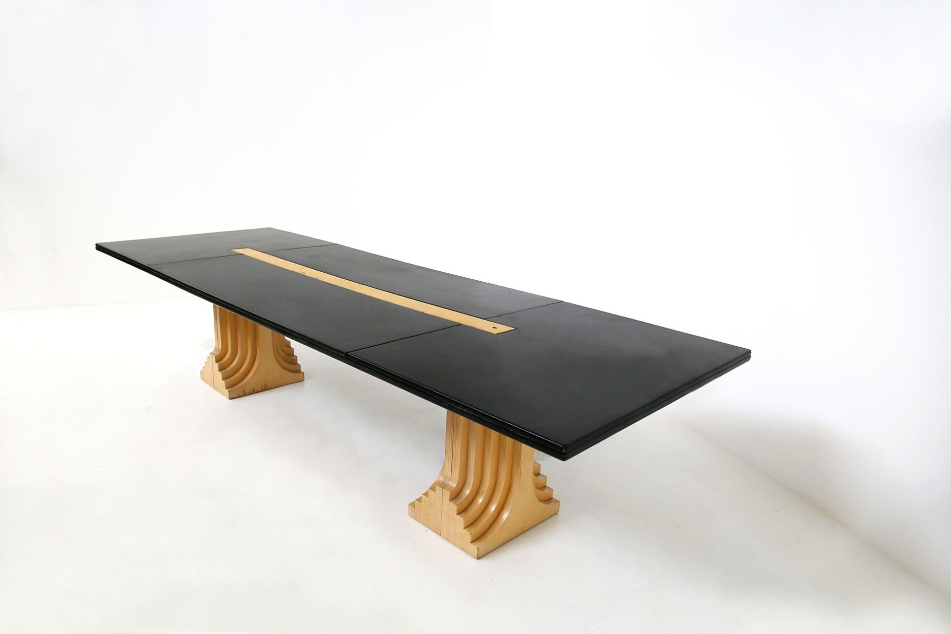 Modern Carlo Scarpa for Gavina Large Black Italian Table of the Series 