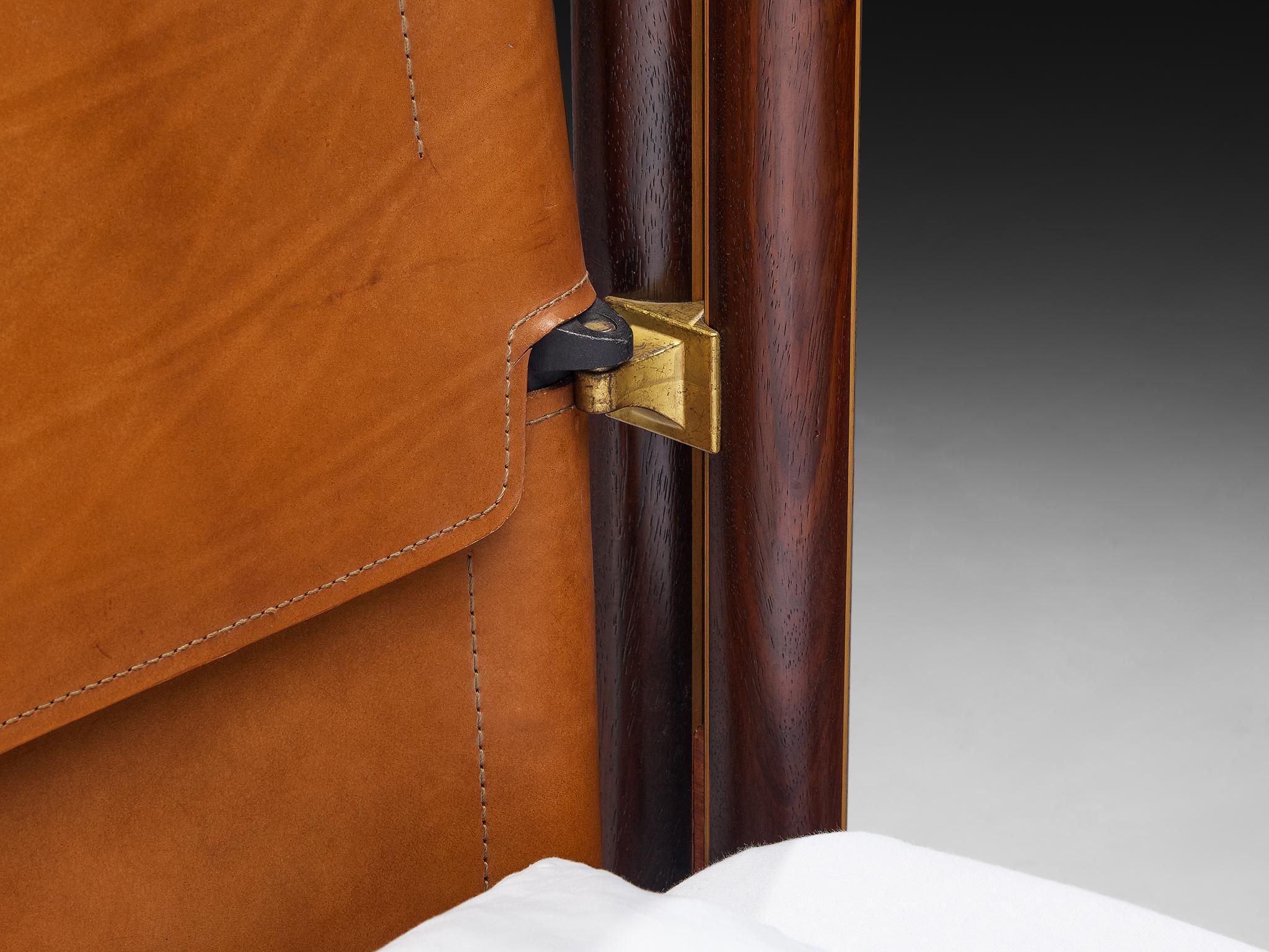 Carlo Scarpa for Simon Gavina 'Toledo' Single Bed in Padouk and Leather For Sale 4
