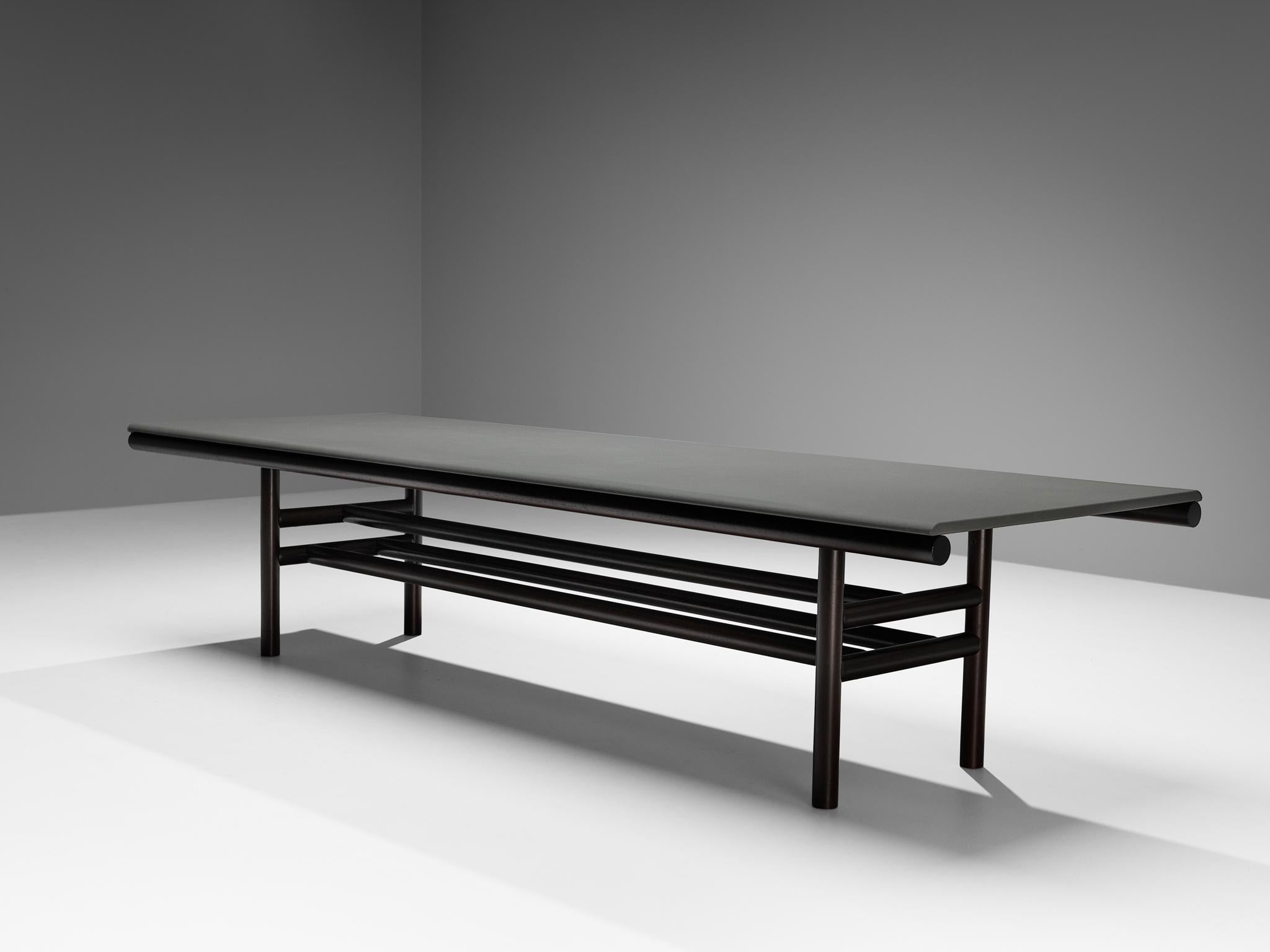 Postmoderne Carlo Scarpa grande table Gritti en acajou pour Simon  en vente