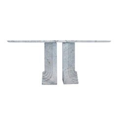 Carlo Scarpa for Simon Modern Carrara Marble Oval "Samo" Italian Table, 1970s