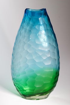 Battuto Ombre Vase Murano Glass Italy In Style of Carlo Scarpa for Venini