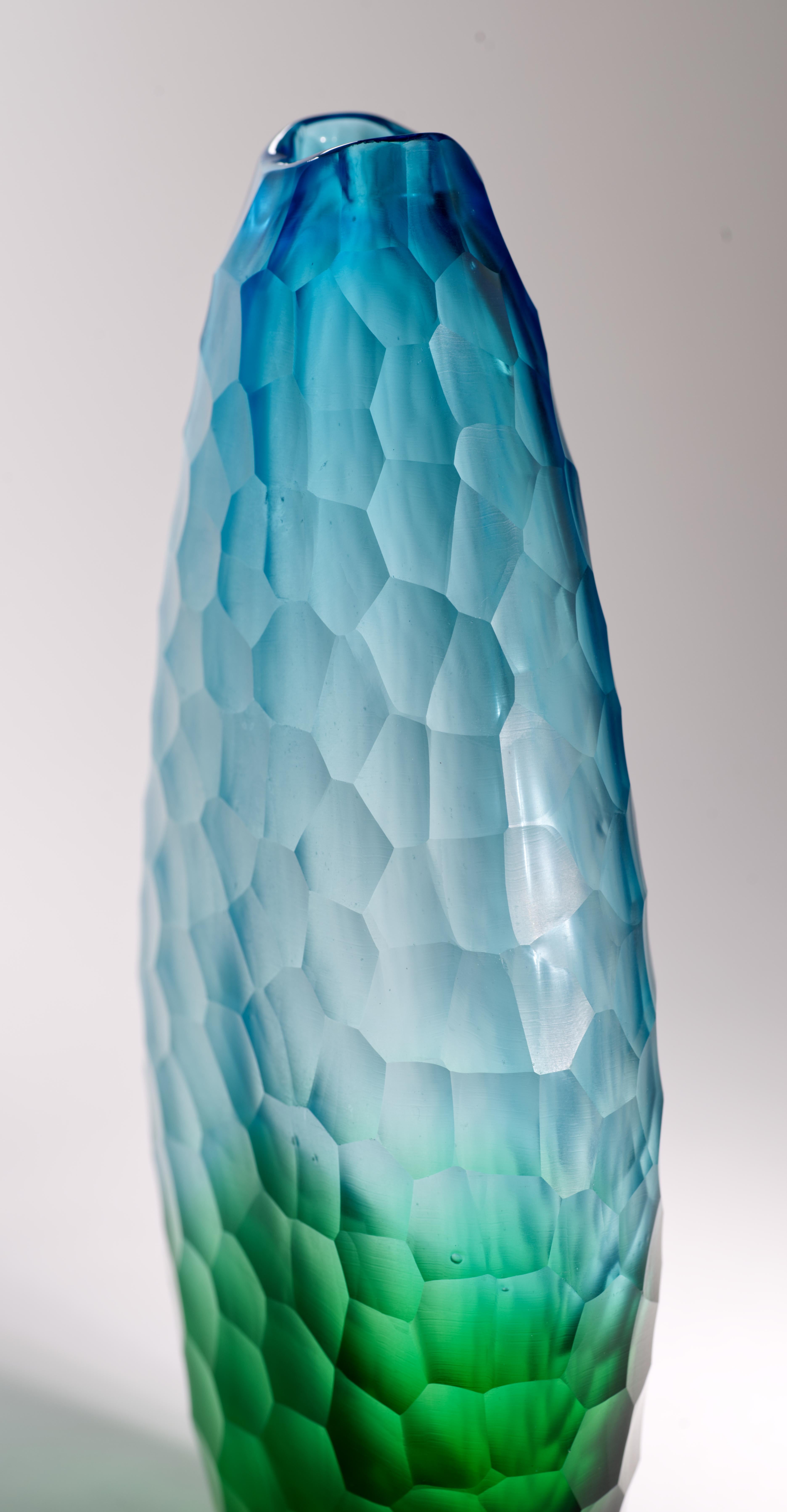 Vaso Battuto Ombre in vetro di Murano Italia Nello stile di Carlo Scarpa per Venini In condizioni buone in vendita a Clifton Springs, NY