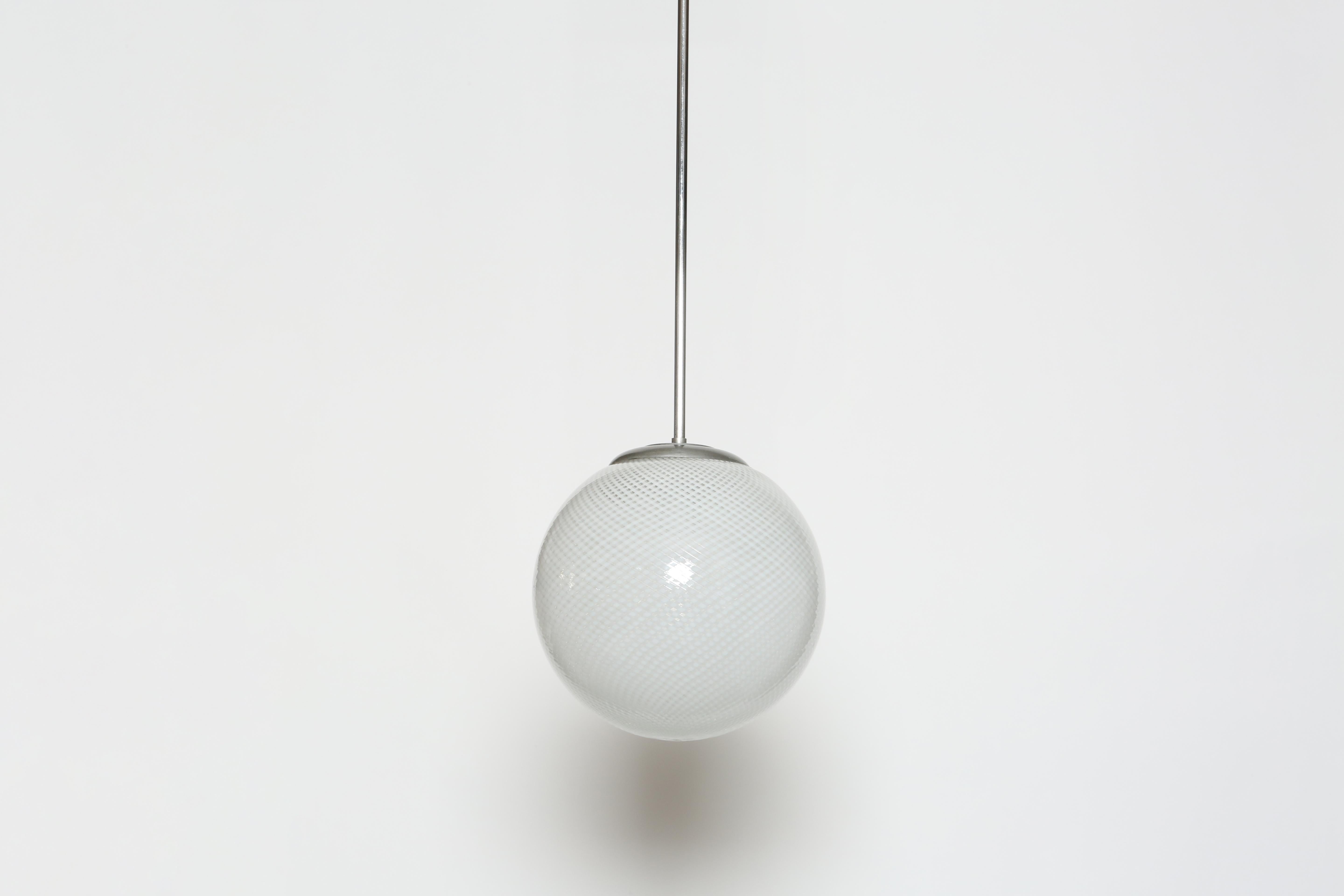 Metal Carlo Scarpa for Venini ceiling light, Italy circa 1940s For Sale