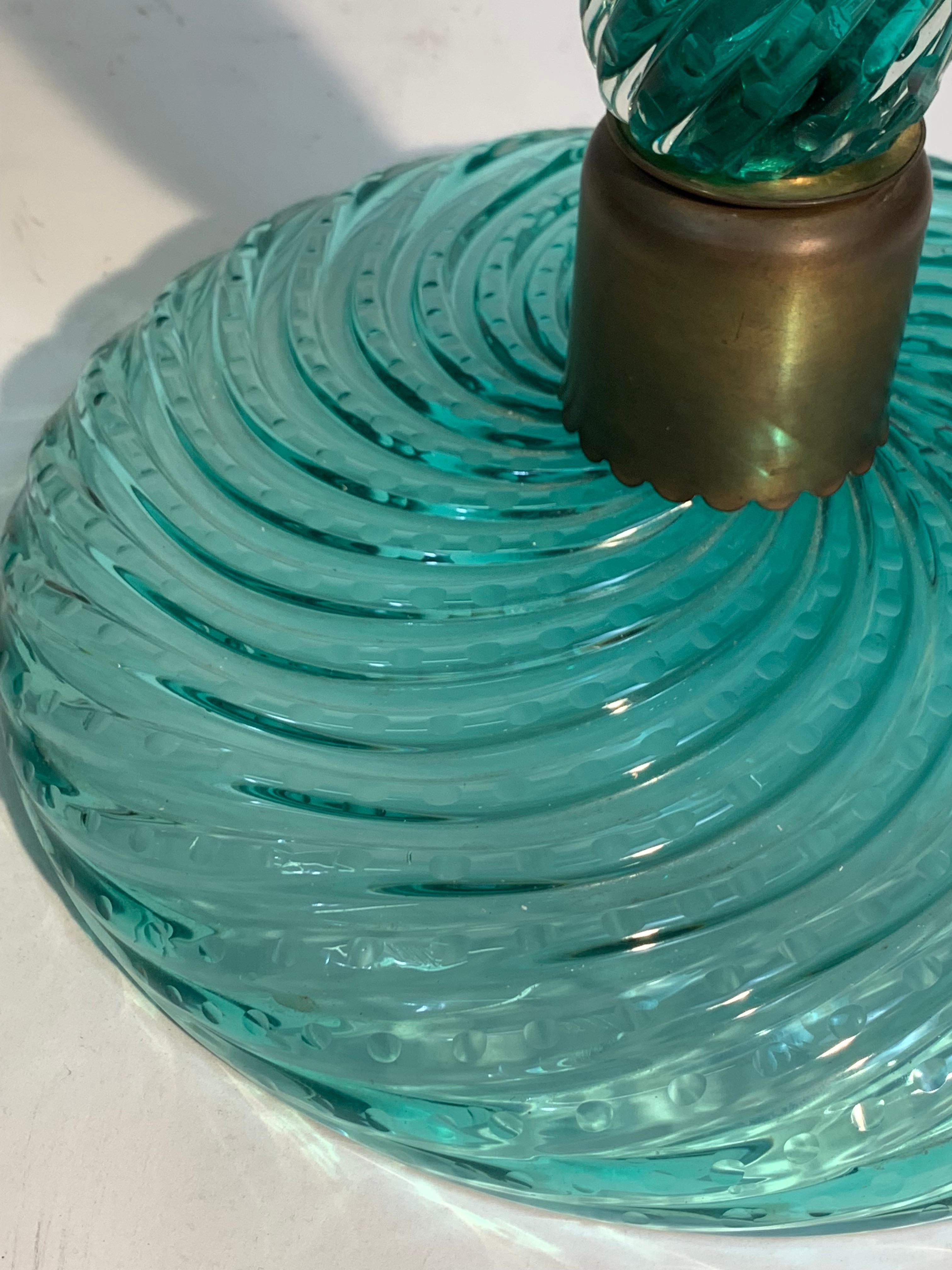 Carlo Scarpa For Venini Mid Century Italian Green Spiral Glass Floor Lamp 8