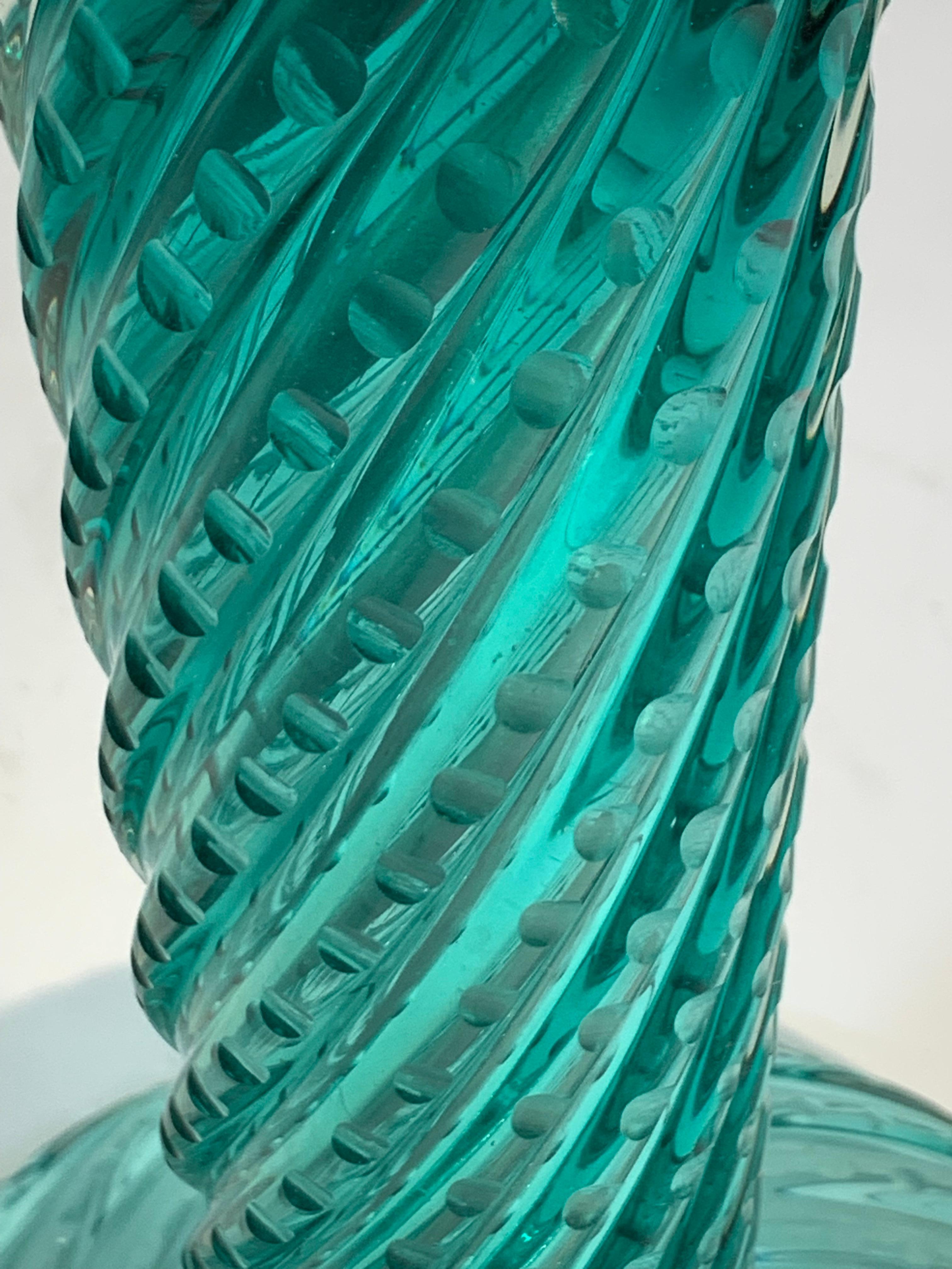 Carlo Scarpa For Venini Mid Century Italian Green Spiral Glass Floor Lamp 10