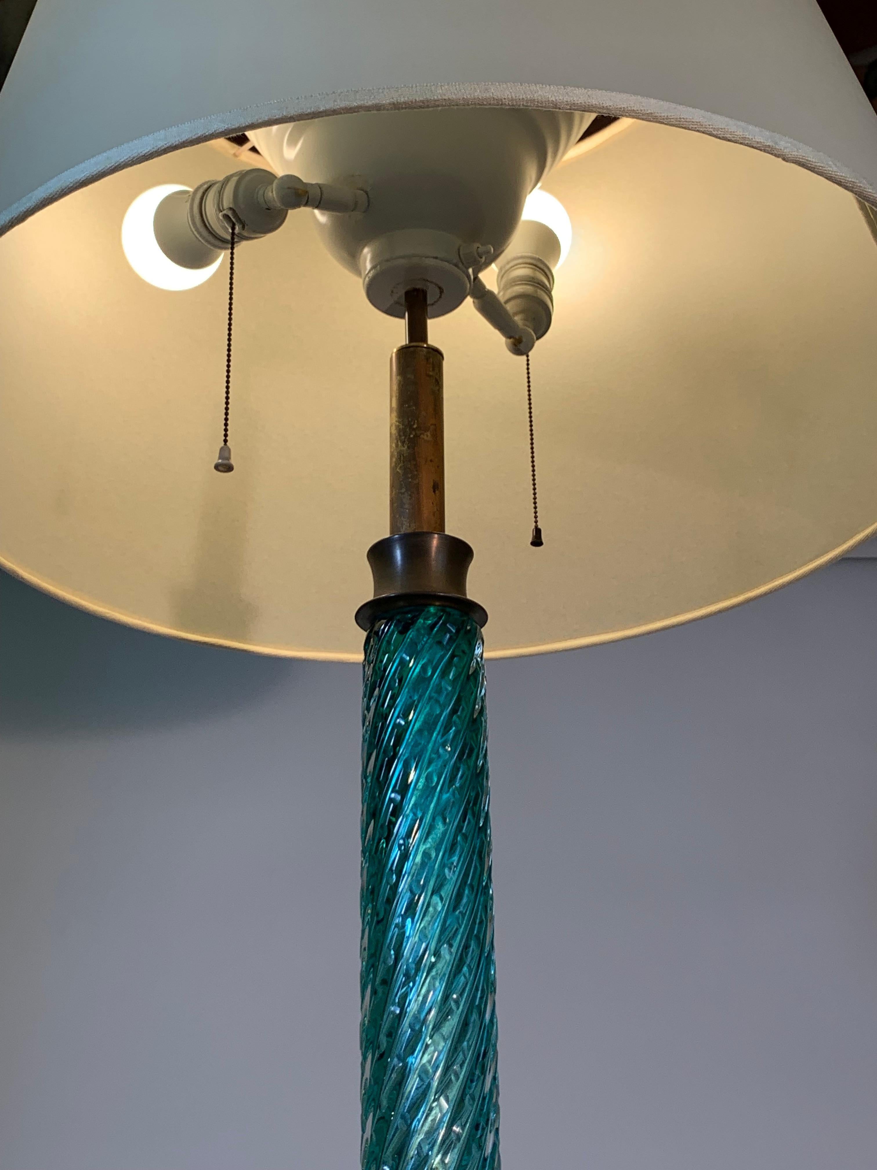 Carlo Scarpa For Venini Mid Century Italian Green Spiral Glass Floor Lamp 3