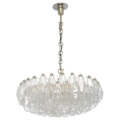 Carlo Scarpa for Venini Midcentury Murano Glass "Poliedri" Chandelier, 1950s