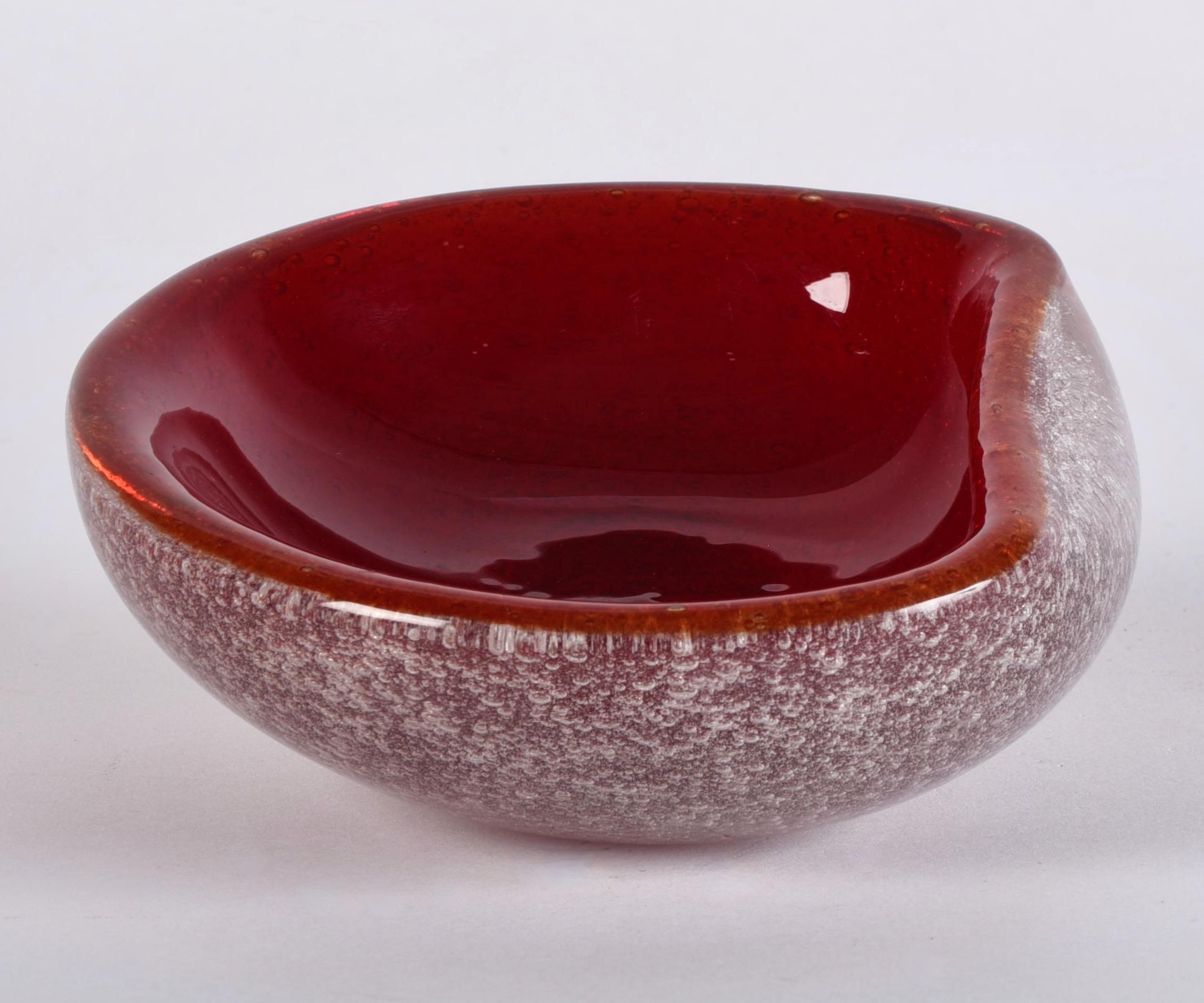 Mid-Century Modern Carlo Scarpa for Venini Murano Art Glass Bowl  For Sale