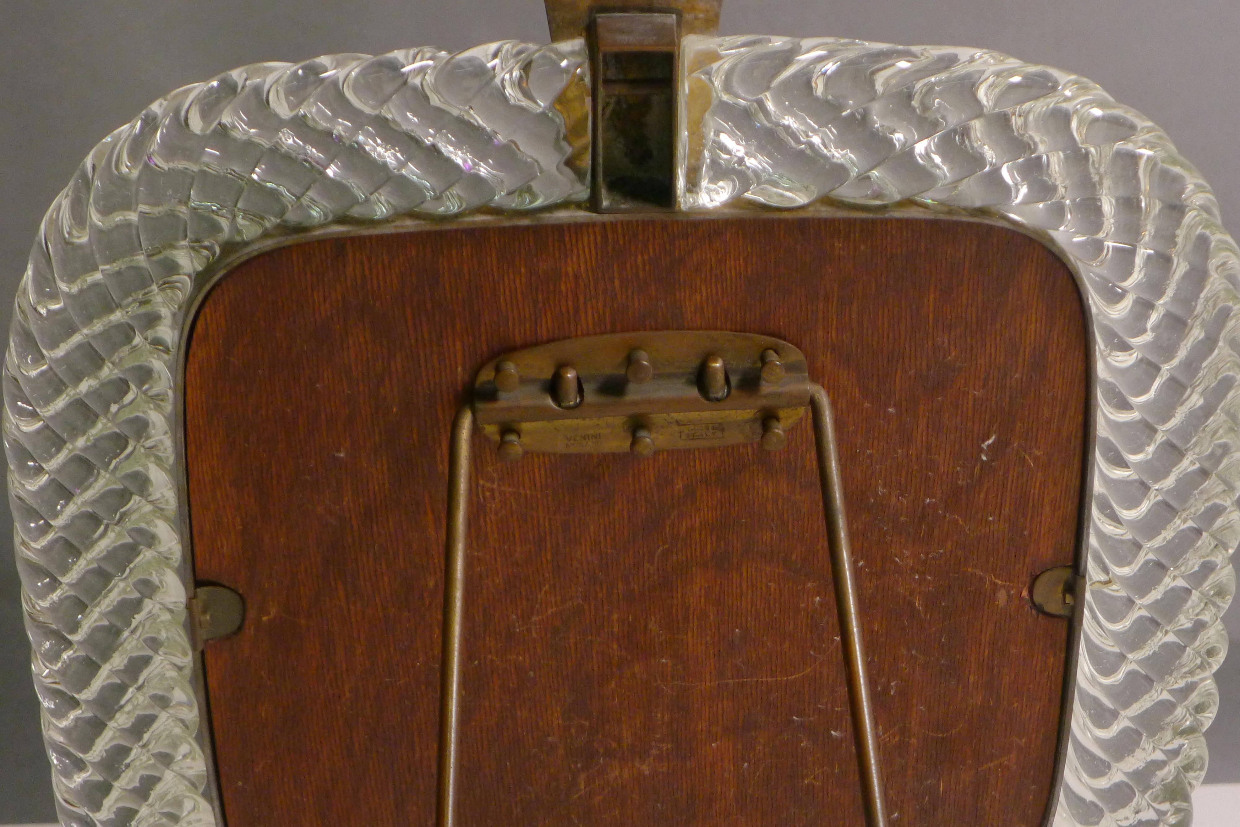 Carlo Scarpa for Venini, Murano Glass Table Mirror 'A Trecchia', 1930s For Sale 4