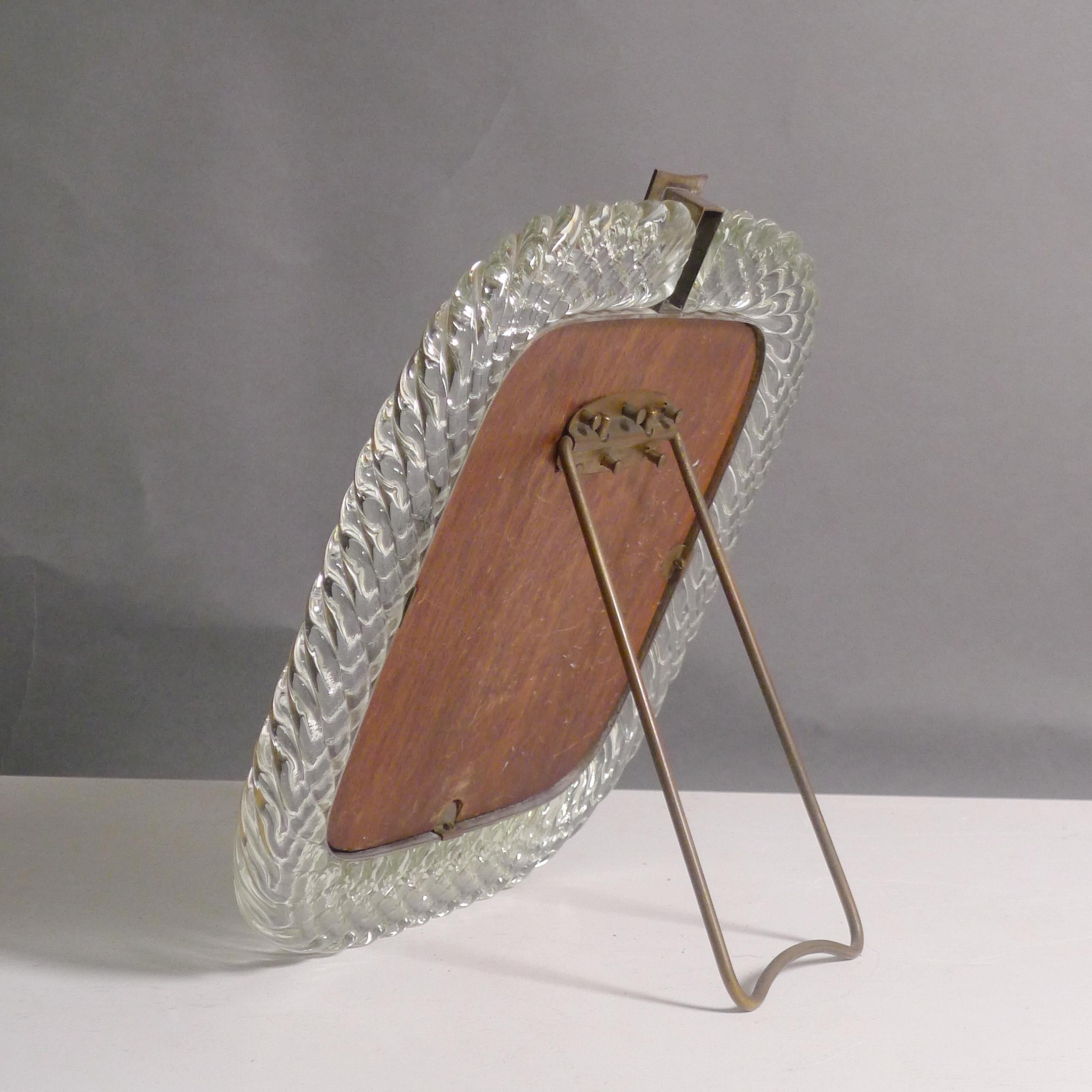 Carlo Scarpa for Venini, Murano Glass Table Mirror 'A Trecchia', 1930s For Sale 1