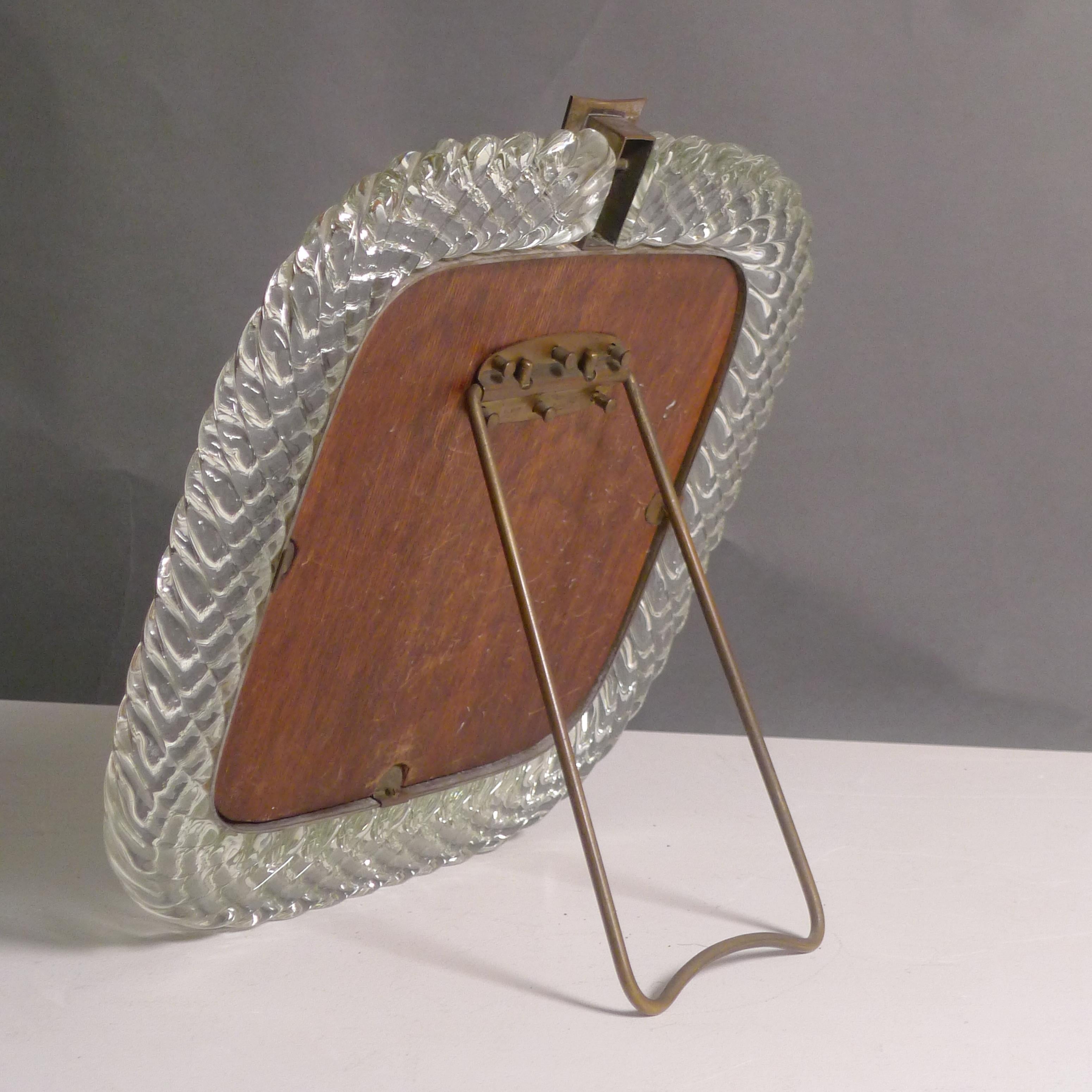 Carlo Scarpa for Venini, Murano Glass Table Mirror 'A Trecchia', 1930s For Sale 2