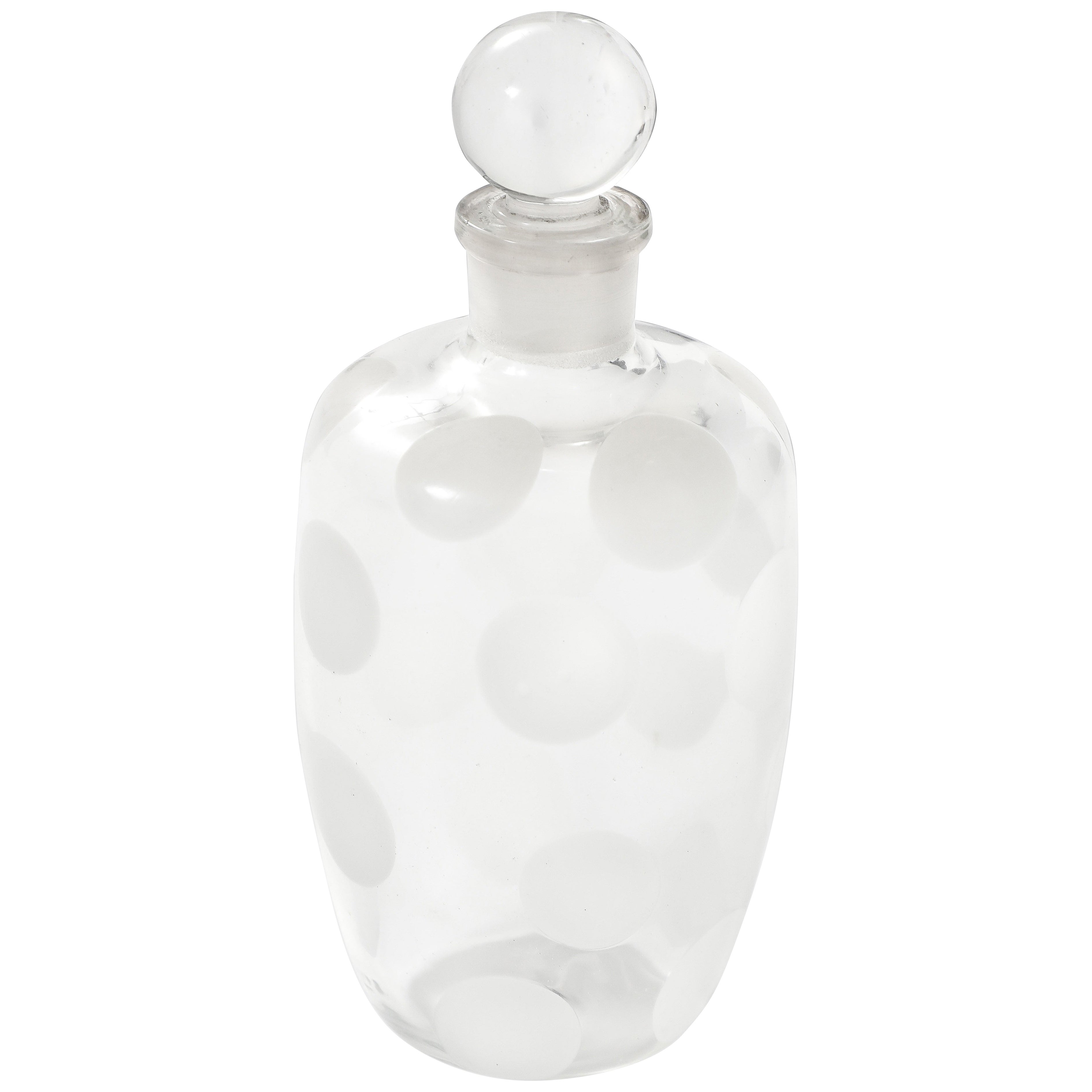 Carlo Scarpa for Venini Rare Murano Crystal Glass Bottle with Stopper