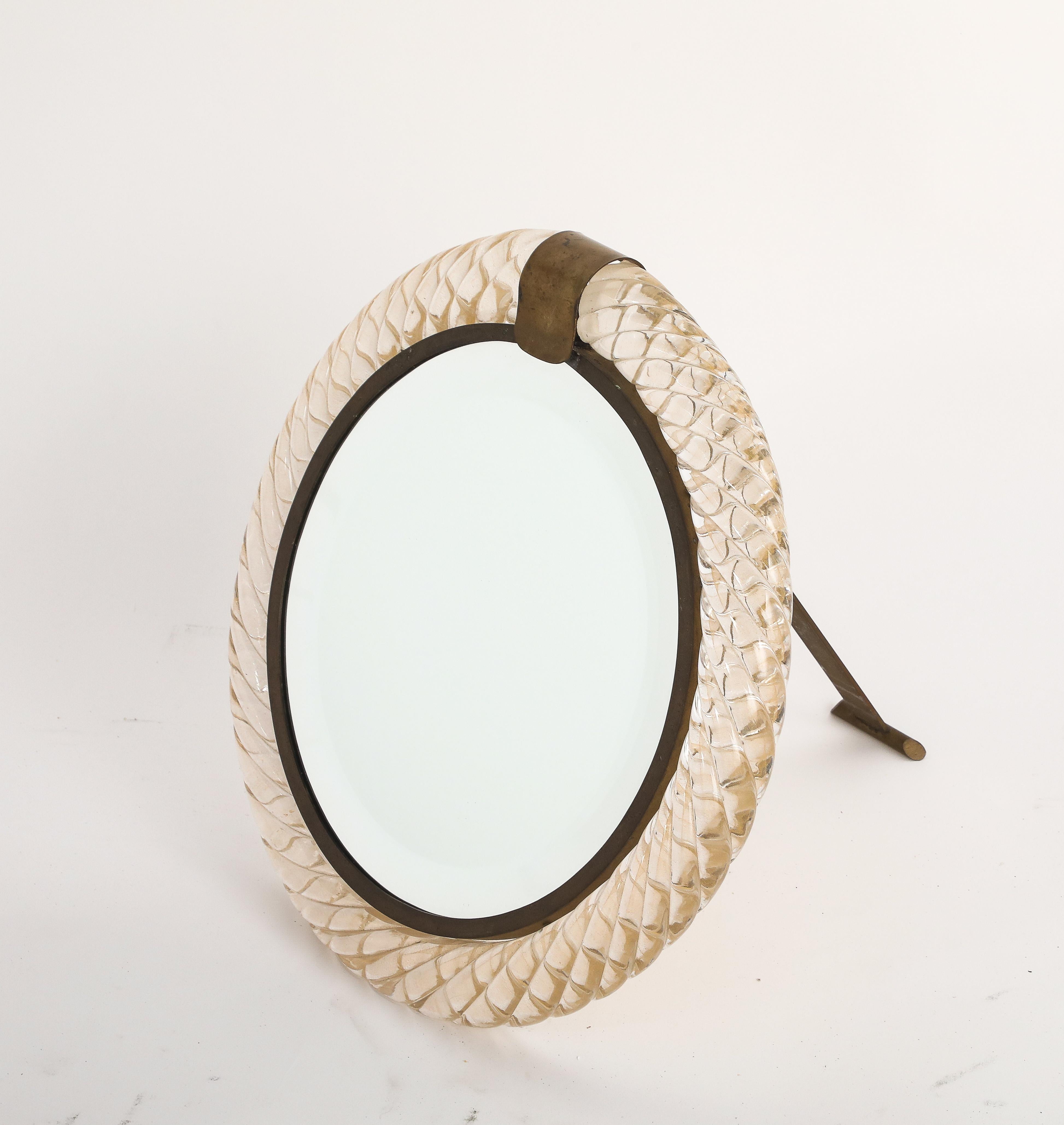 Carlo Scarpa for Venini Table Mirror, circa 1950 For Sale 3