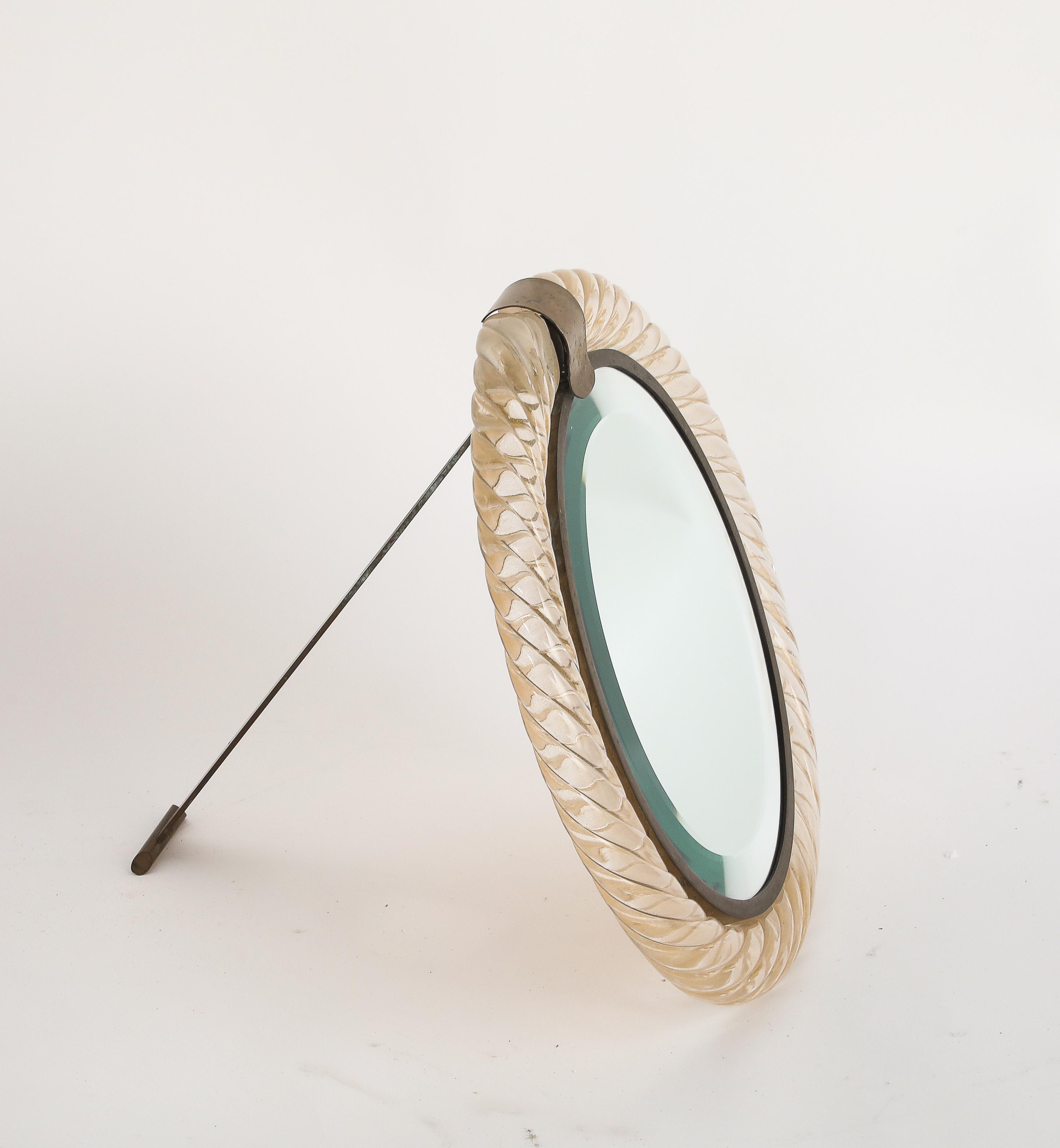Carlo Scarpa for Venini Table Mirror, circa 1950 For Sale 5