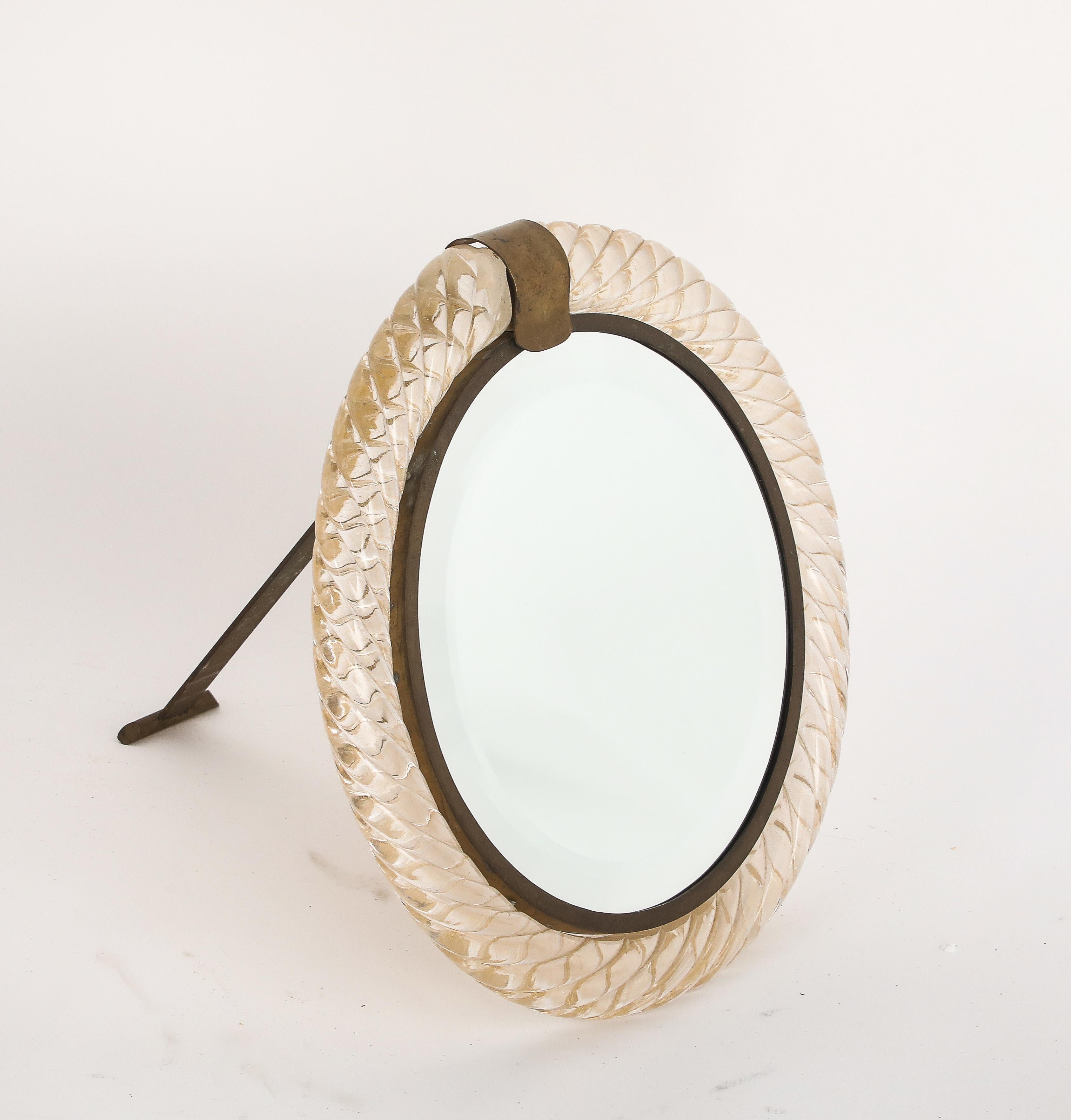 Carlo Scarpa for Venini Table Mirror, circa 1950 For Sale 6